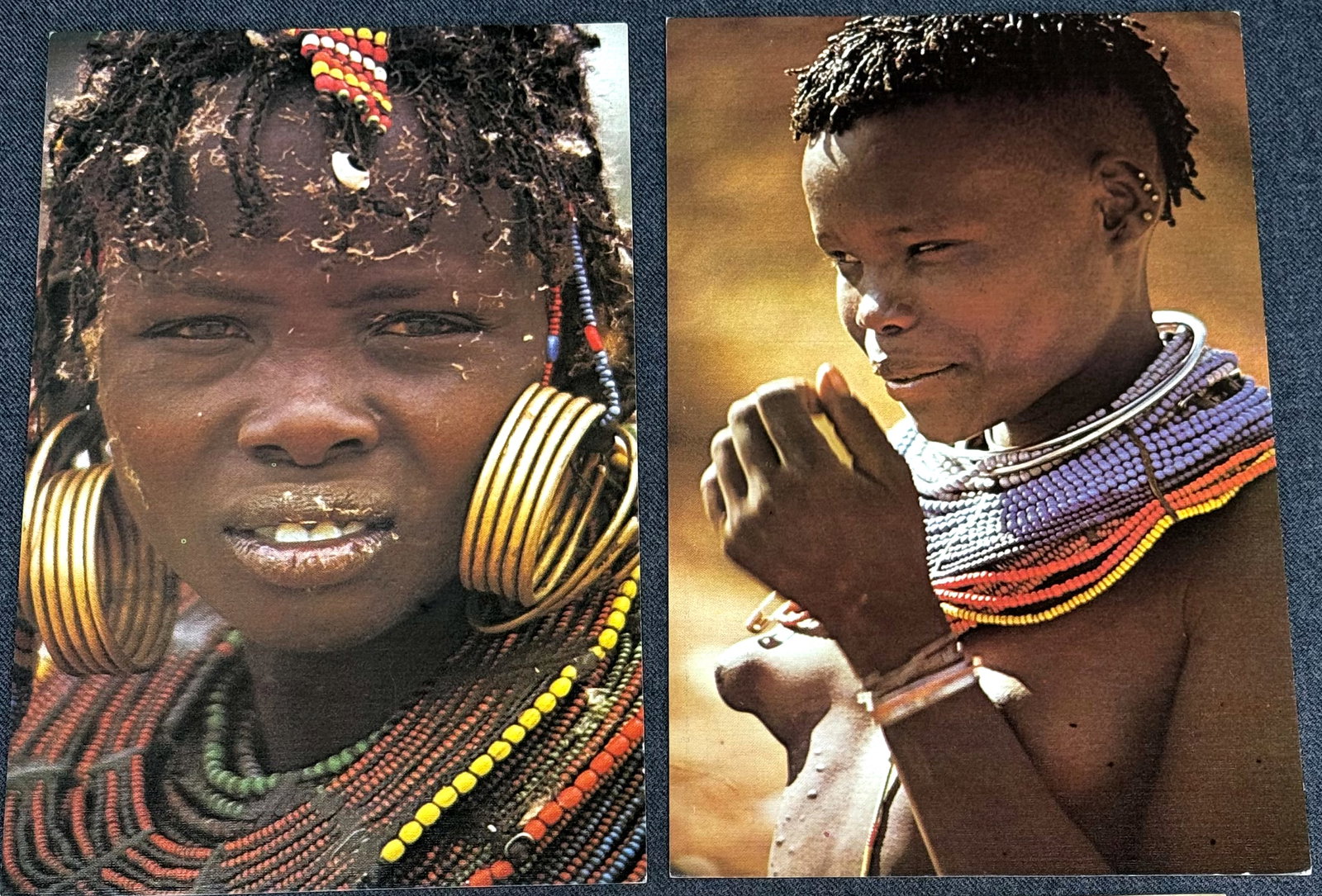 Vintage 70s African Postcards. M+P Africana Pokot and Njemps Girl by John Eames. Lot of 2 . (1 of 6)