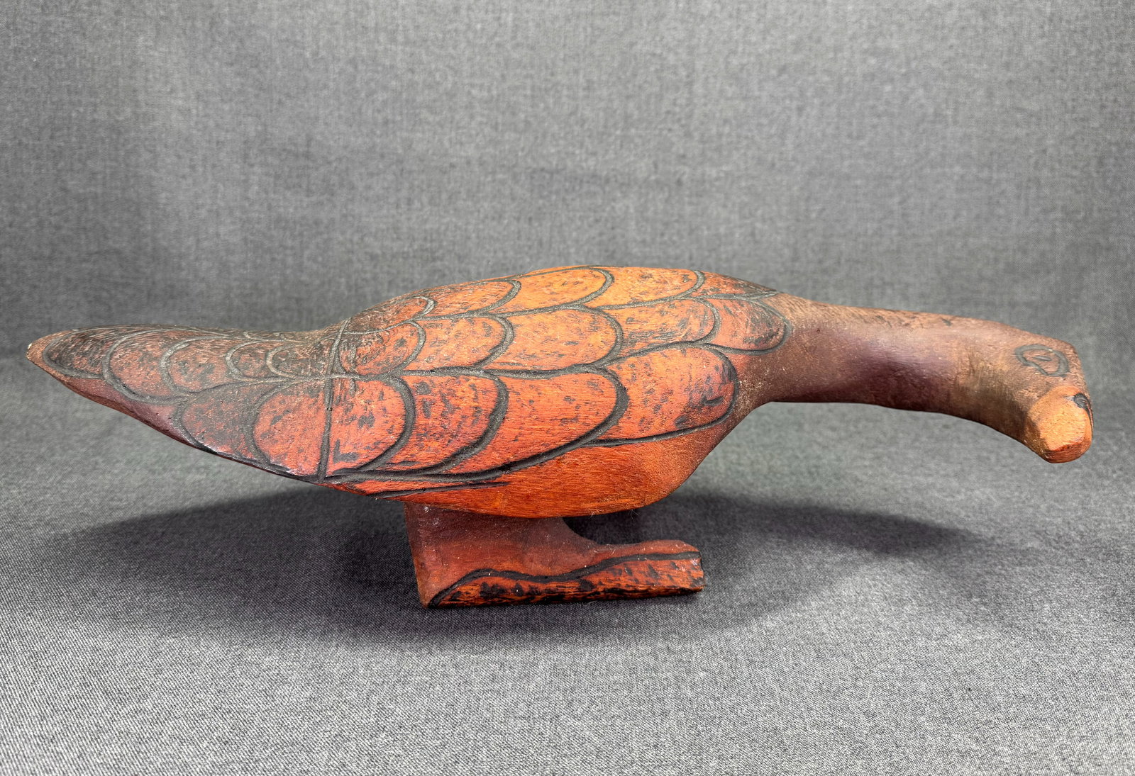 Big Aboriginal Australia Pokerwork Figure of a Bird. Carved and burnt wood. *g (1 of 10)