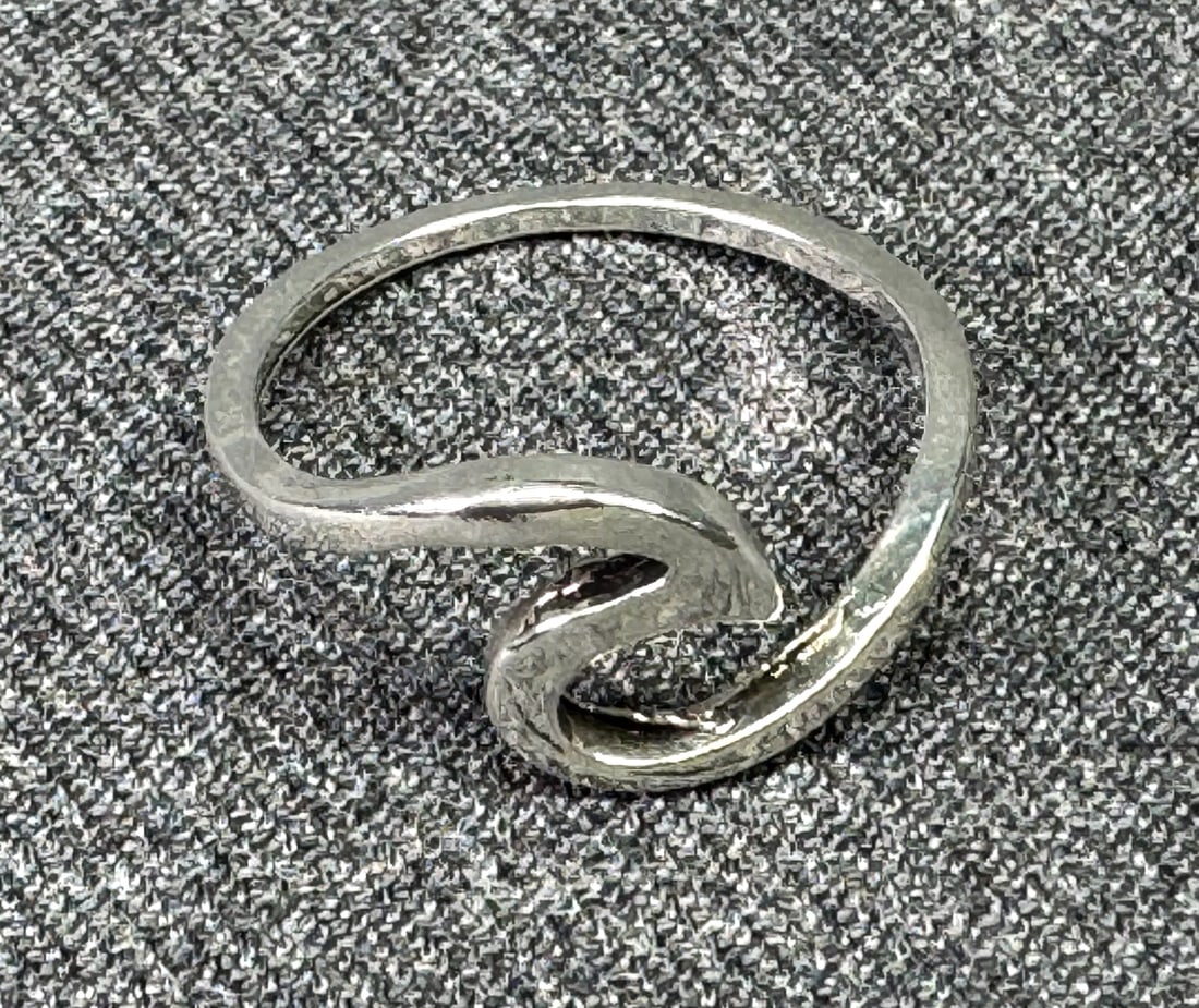 Vintage Sterling Silver Open Wave Ring . *g (1 of 8)