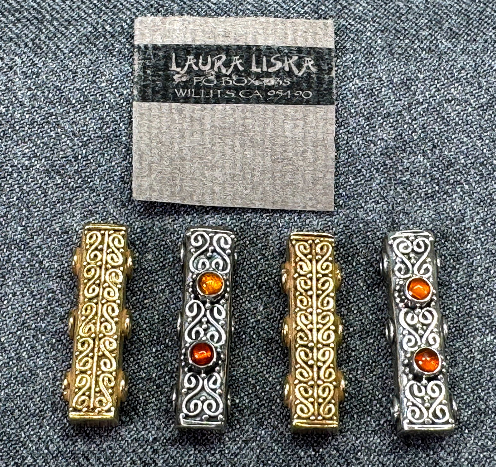 Artisan Jewelry Separator Bars by Laura Liska. Lot of 4. Unused. (1 of 5)