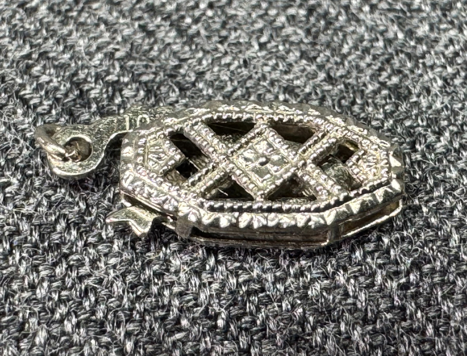 Vintage 10K white solid gold filigree fish hook clasp for necklace / bracelet replacement. *B (1 of 6)