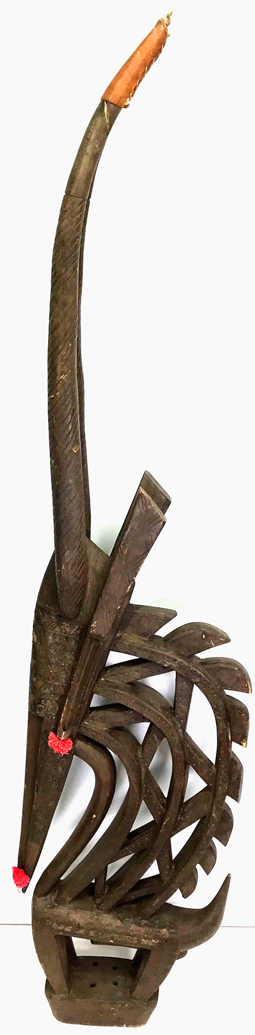 African Bamana, Mali, Chiwara Antelope Headdress 53" tall: IN HOUSE FLAT SHIPPING & HANDLING COST WITHIN ALL THE U.S. : 48 To bypass LiveShipping, and use our In-House shipping service for 48 or shipping combined for multiple lots, please select “Arrange Yo