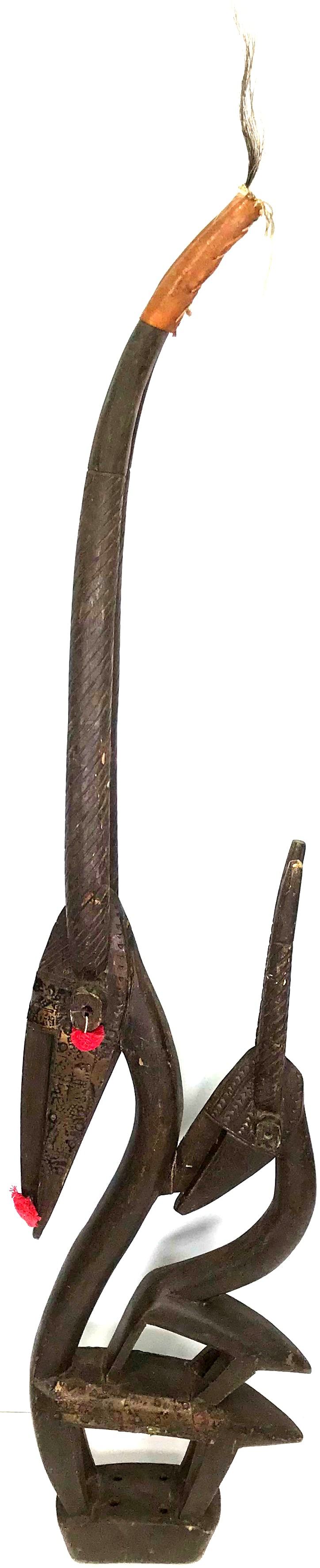 African Bamana Chiwara Mother and Child Headdress 42" tall: IN HOUSE FLAT SHIPPING & HANDLING COST WITHIN ALL THE U.S. : 48 To bypass LiveShipping, and use our In-House shipping service for 48 or shipping combined for multiple lots, please select “Arrange Yo