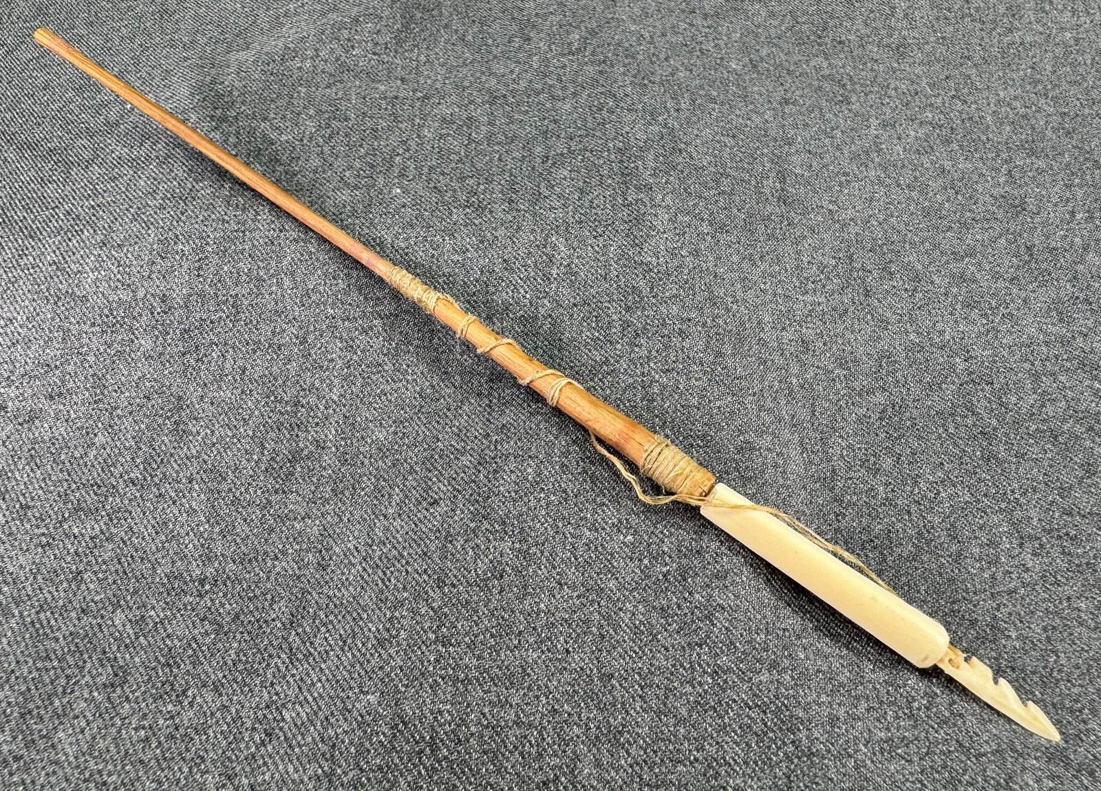 Antique Inuit Miniature Harpoon.: IN HOUSE FLAT SHIPPING & HANDLING COST WITHIN ALL THE U.S. : 12 To bypass LiveShipping, and use our In-House shipping service for 7 or shipping combined for multiple lots, please select “Arrange You