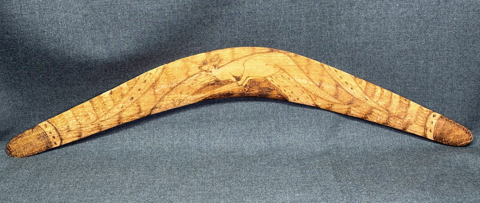 Australian Boomerang . Carved and decorated wood. (1 of 8)