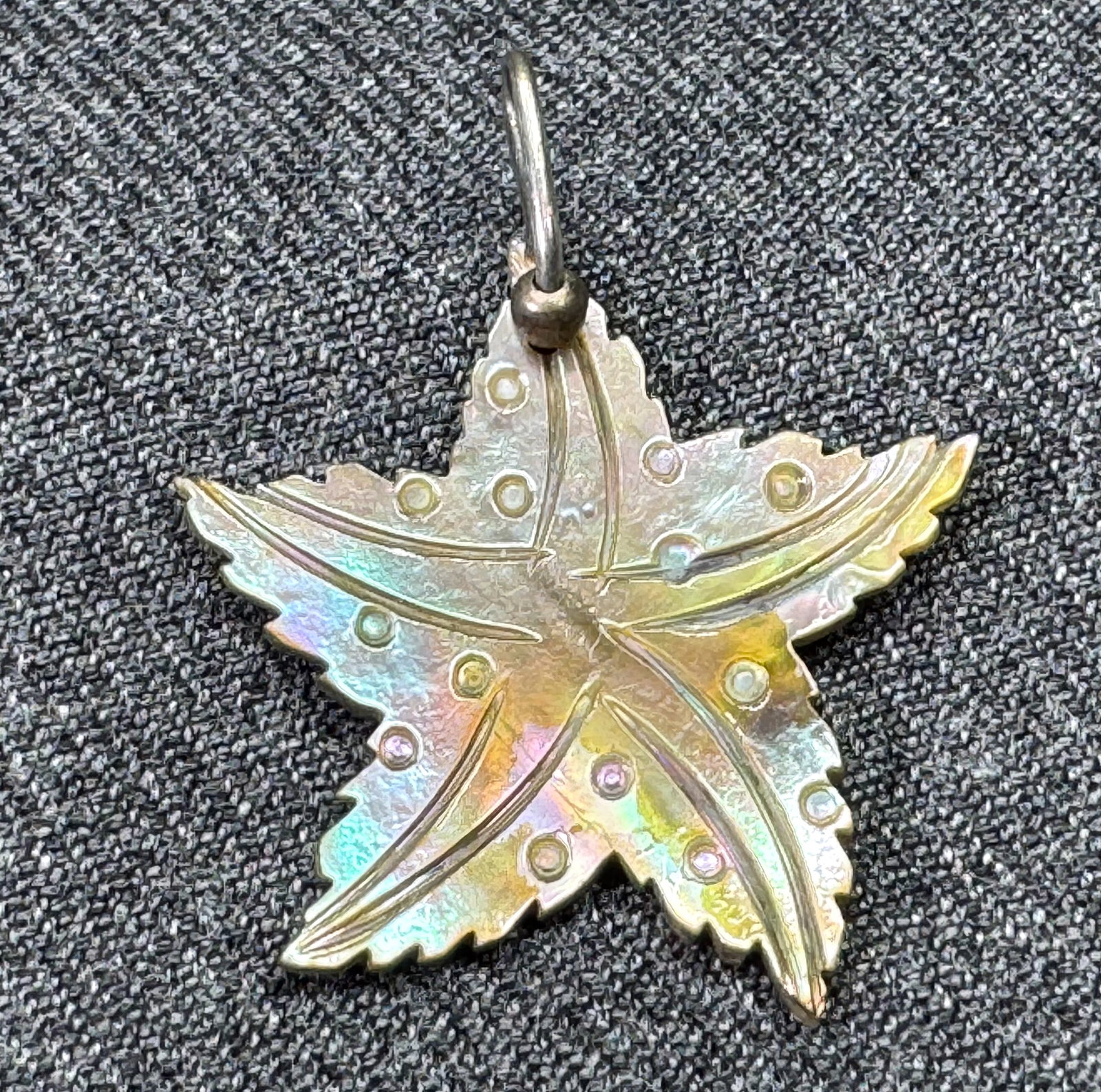 Vintage carved abalone MOP starfish pendant charm. *f (1 of 3)