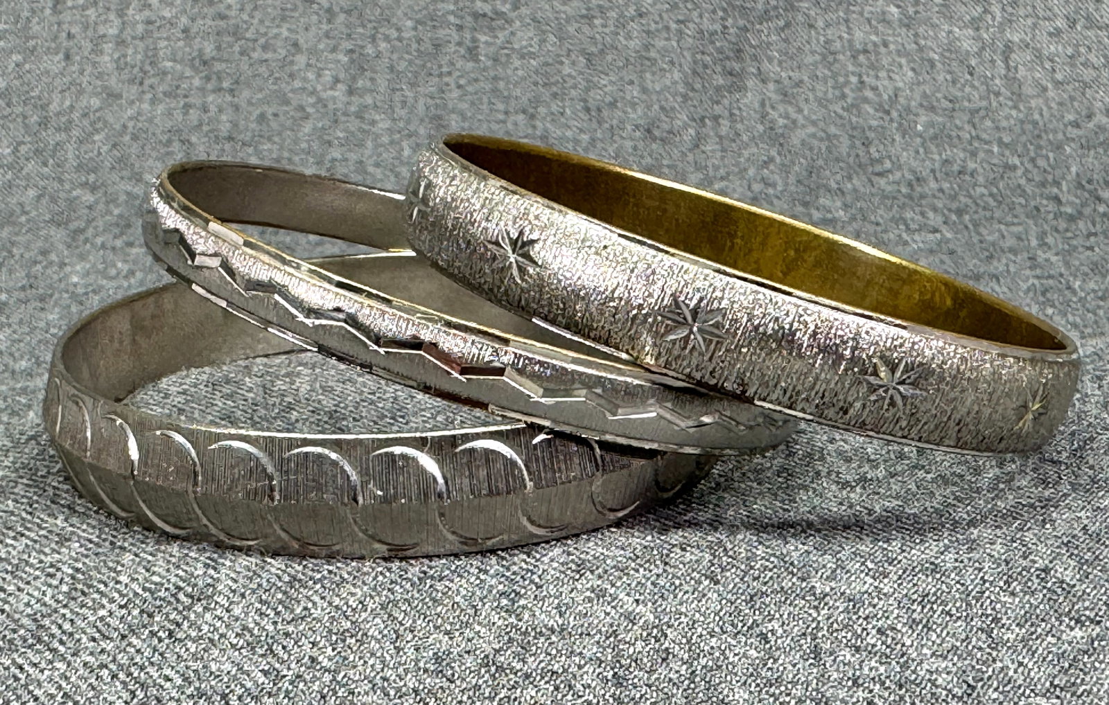 Vintage Monet assorted silver-toned metal bracelet bangles. *d (1 of 8)