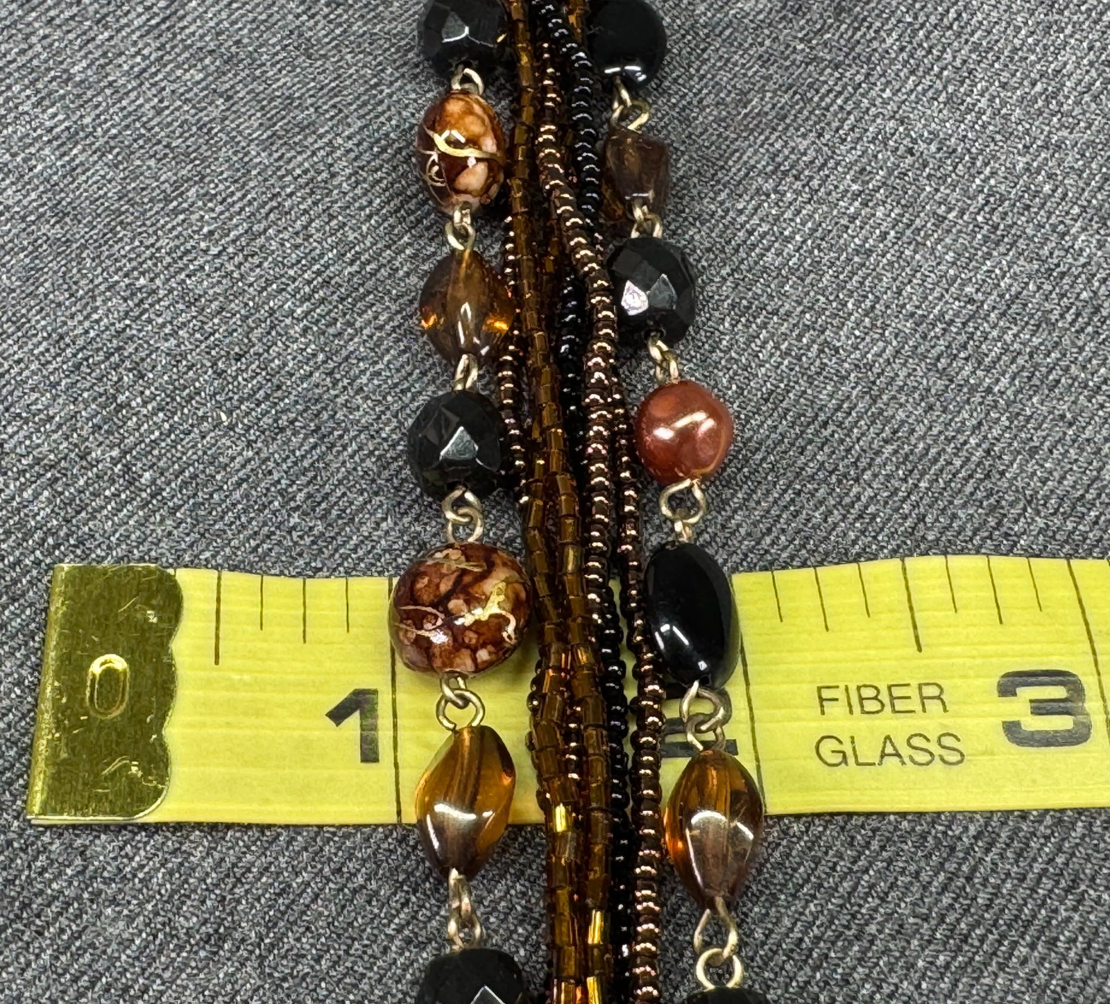 Assorted fall colors multi strands beaded bracelet - 6