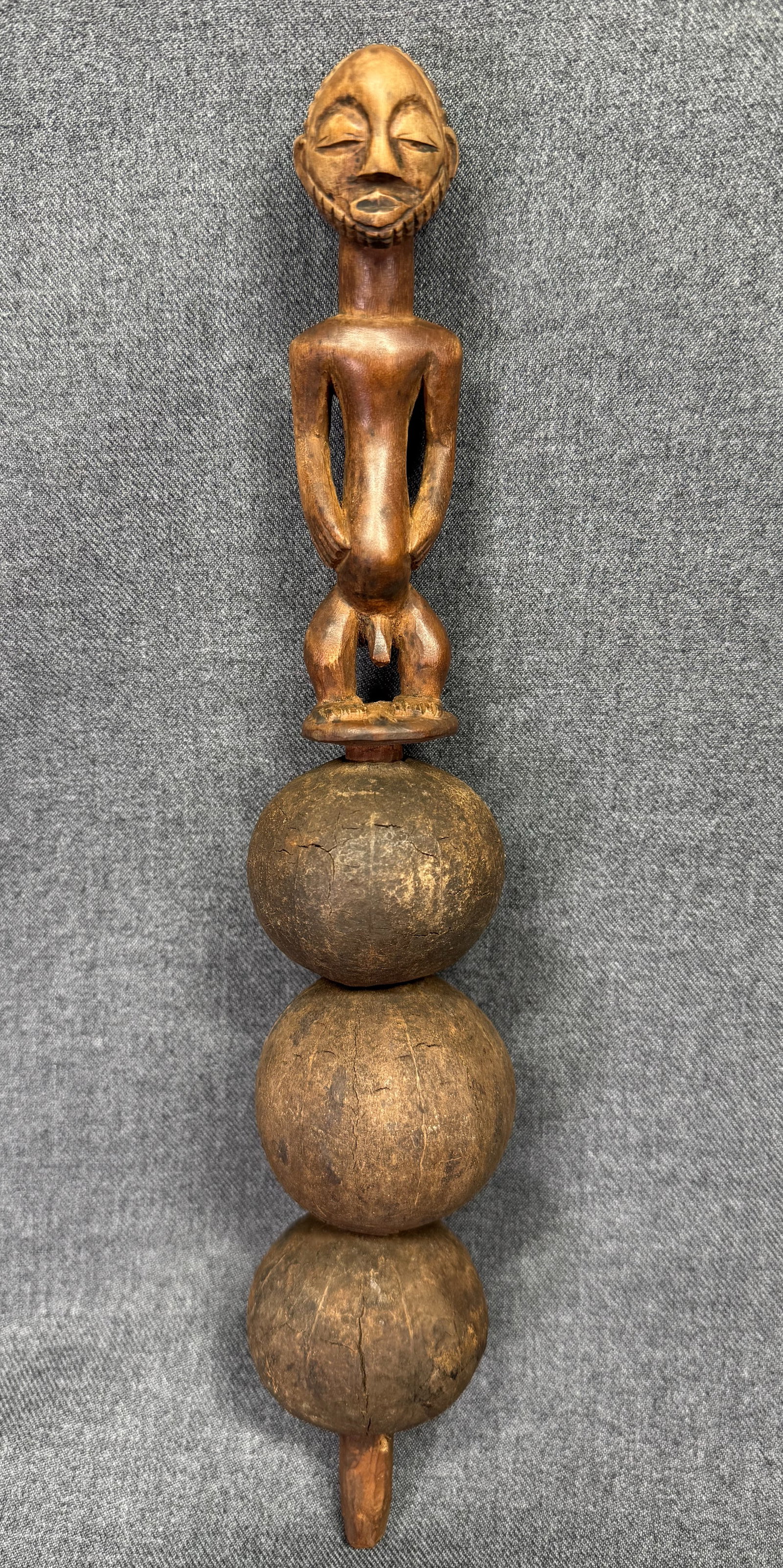 African Luba Hemba DRC Munyenga Divination Rattle.: IN HOUSE FLAT SHIPPING & HANDLING COST WITHIN ALL THE U.S. : $14 To bypass LiveShipping, and use our In-House shipping service for $14 or shipping combined for multiple lots, please select “Arra