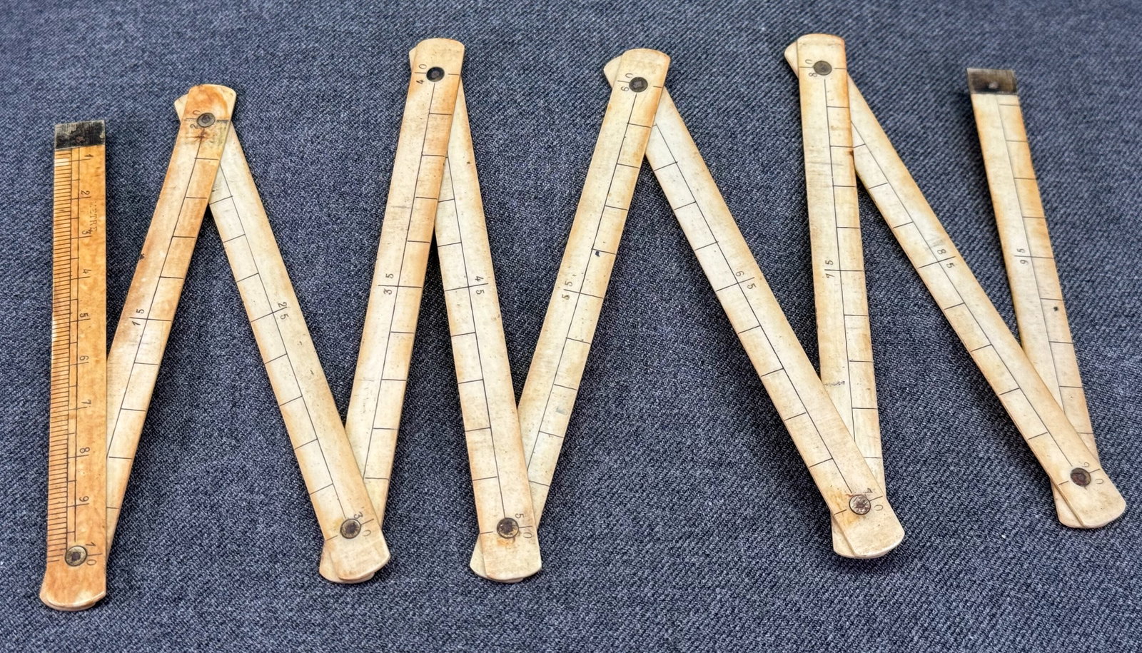 Antique 19th Century English Folding Rule: IN HOUSE FLAT SHIPPING & HANDLING COST WITHIN ALL THE U.S. : $7 To bypass LiveShipping, and use our In-House shipping service for $7 or shipping combined for multiple lots, please select “Arrang