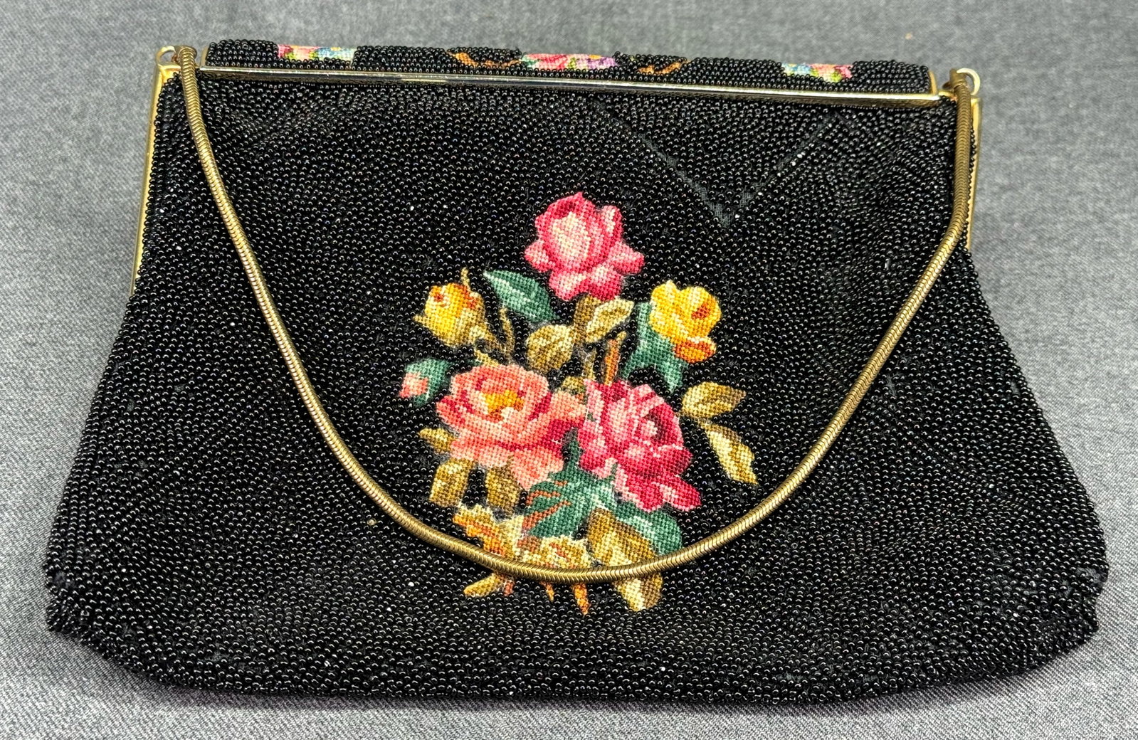 Vintage French Petit Point Floral Micro Beaded Purse for C.& M. Caron. *i (1 of 14)