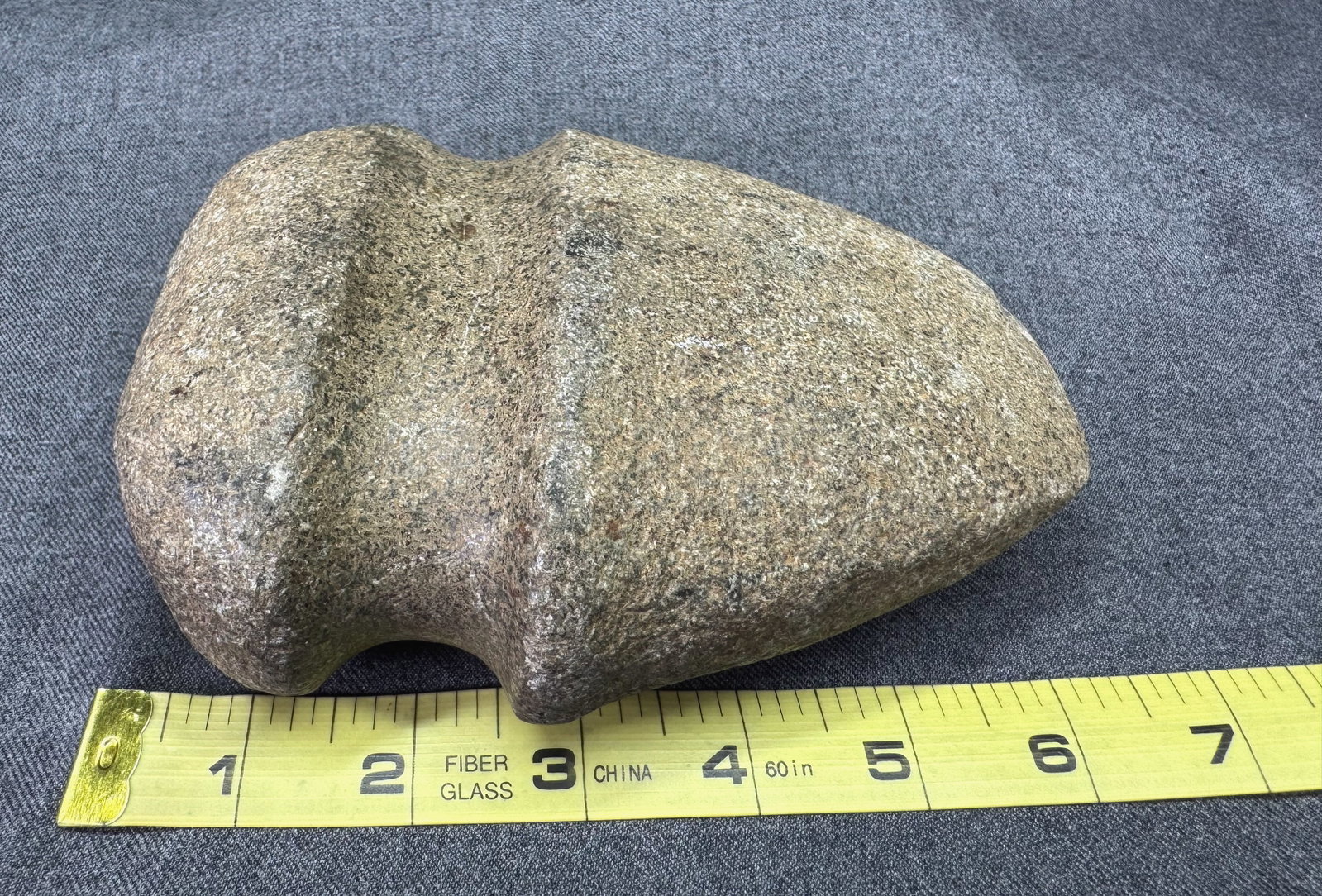 Native American Stone Grooved Axe. - 7