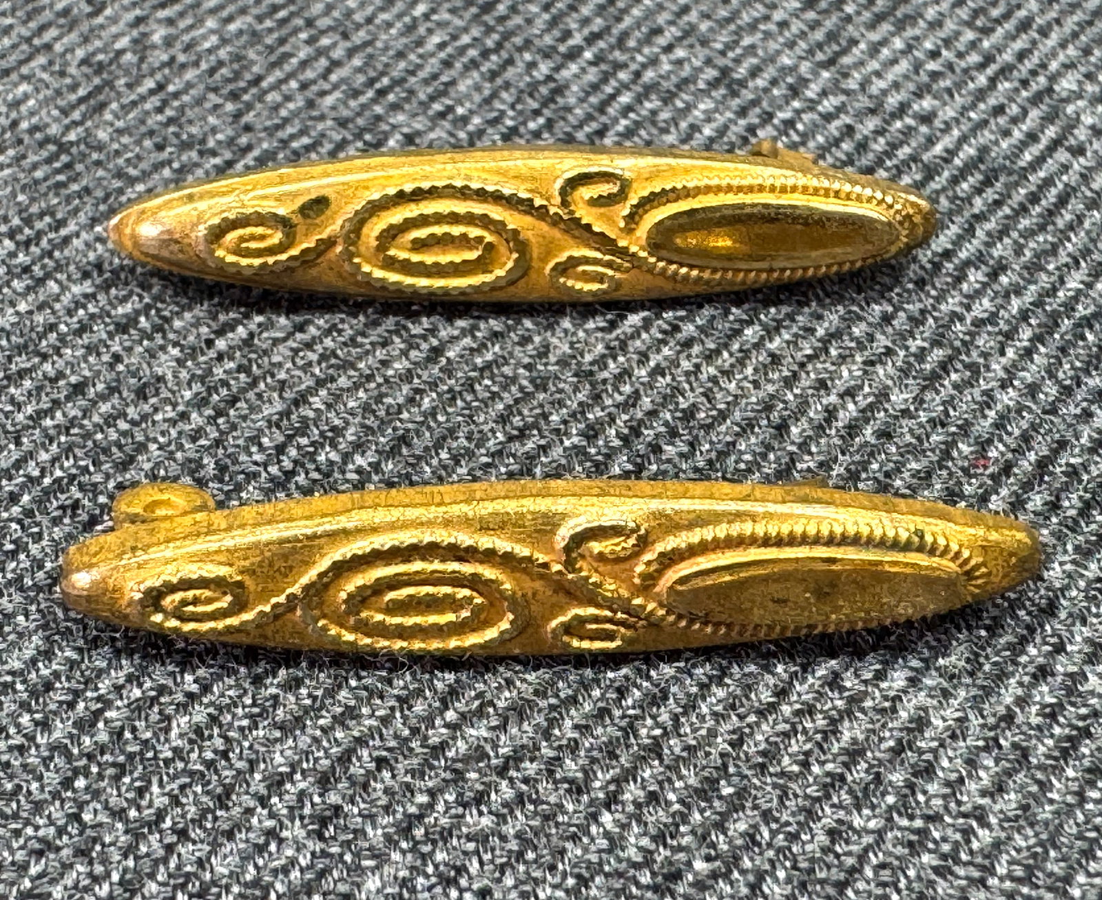 Antique gold-plated lingerie pins. Lot of 2. Original cardboard card (1 of 8)