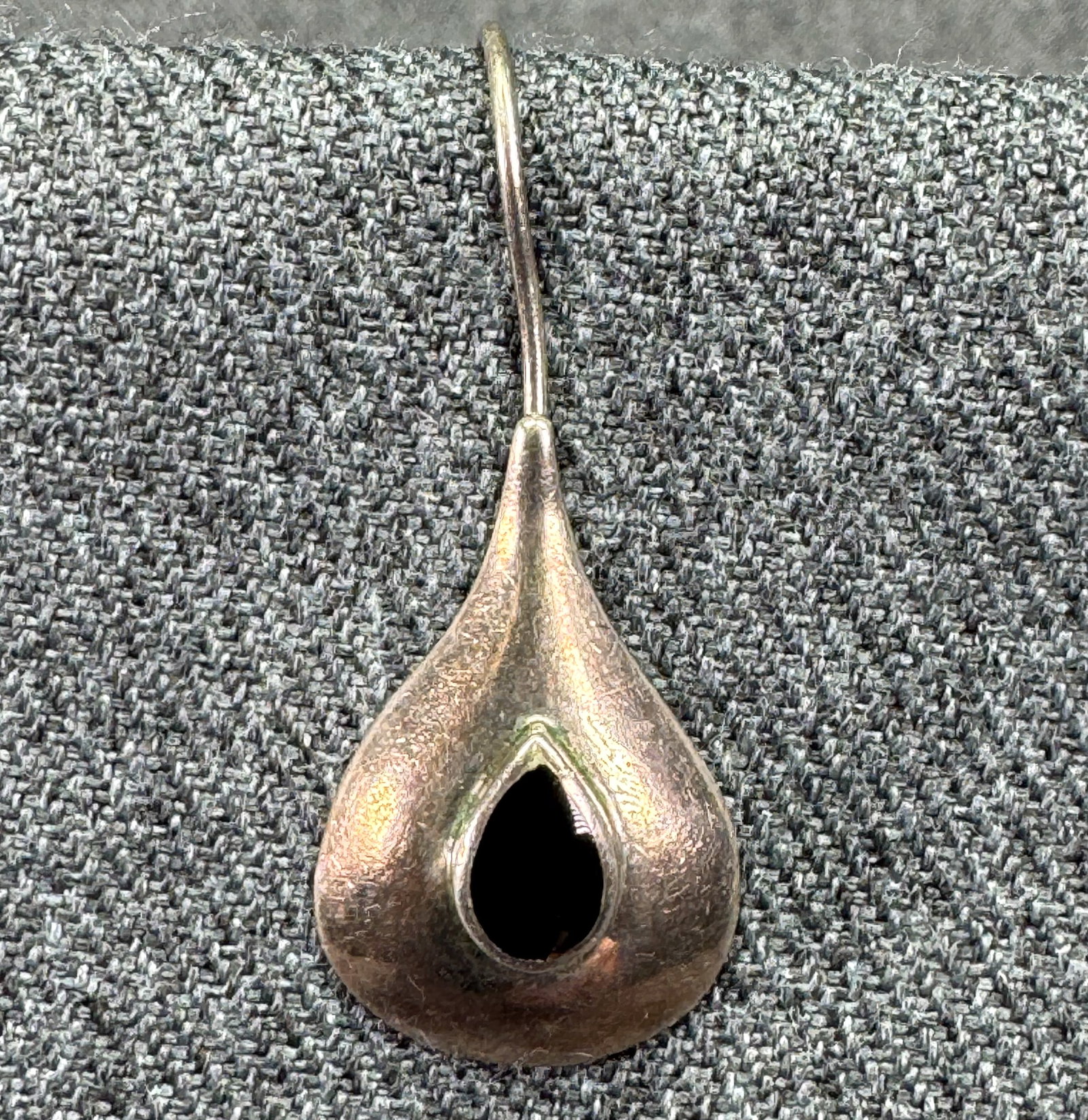 Vintage black enamel sterling silver drop hook single earring. #B (1 of 6)