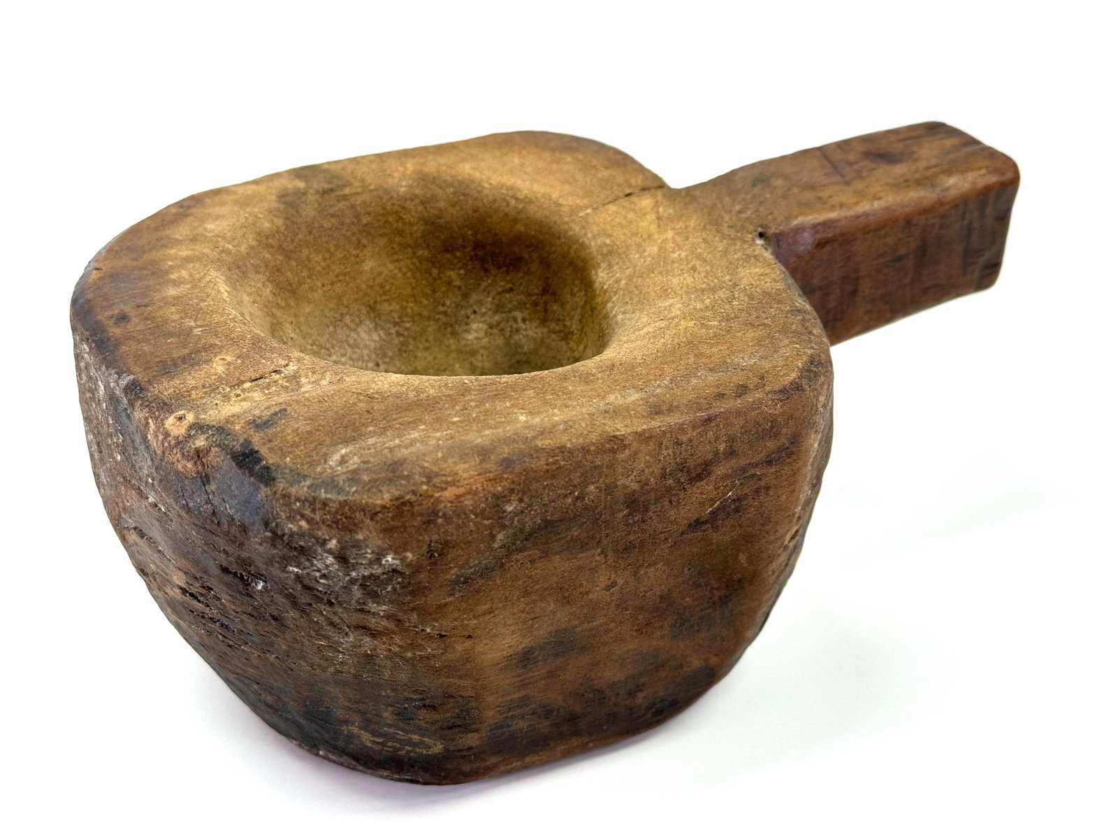 Early 20th Century South American Mapuche Chile Mortar. Carved wood.: IN HOUSE FLAT SHIPPING & HANDLING COST WITHIN ALL THE U.S. : 14 To bypass LiveShipping, and use our In-House shipping service for 14 or shipping combined for multiple lots, please select