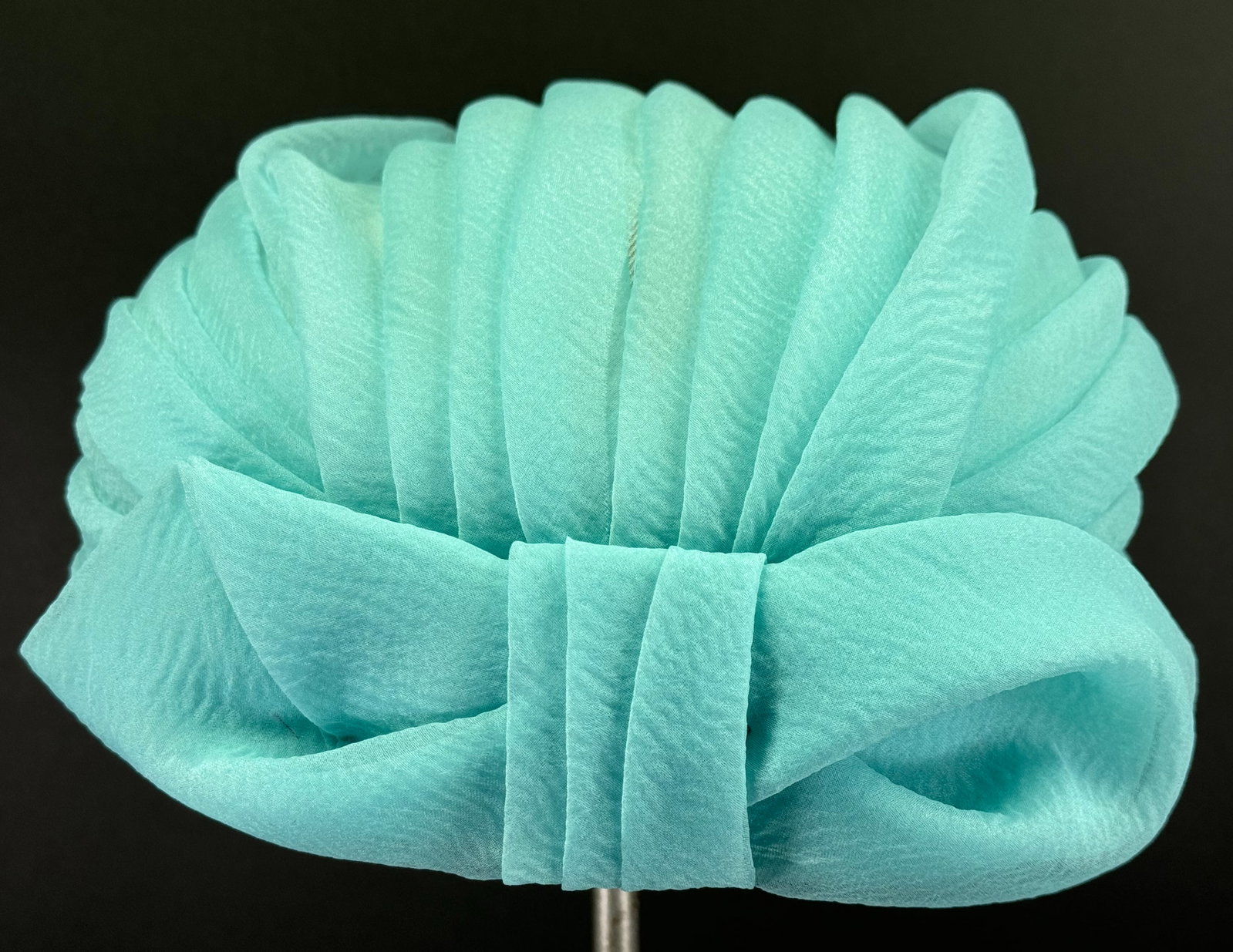 Vintage aqua turquoise silky turban hat. (1 of 9)