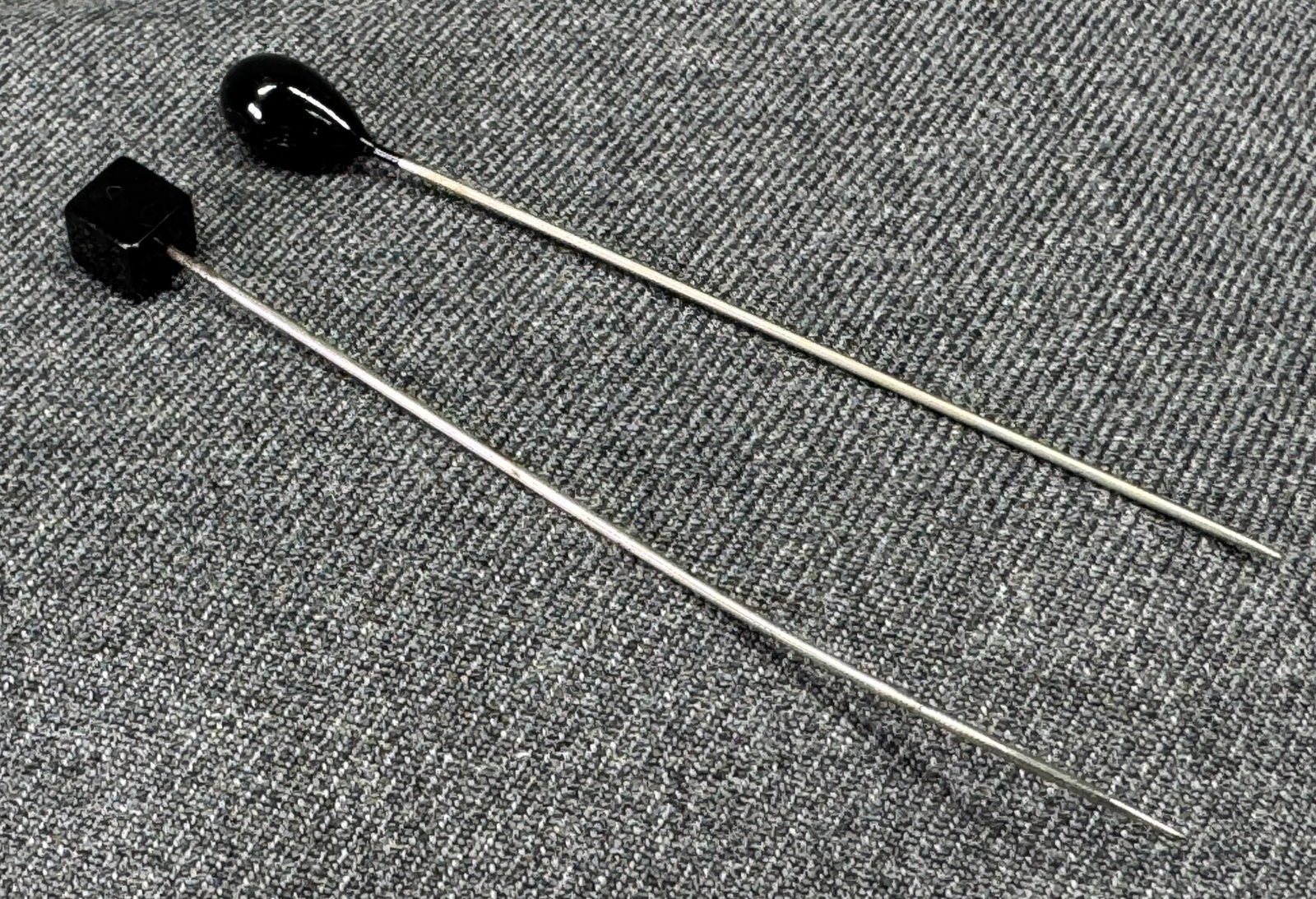 Antique art deco square & drop black glass hat pins: IN HOUSE FLAT SHIPPING & HANDLING COST WITHIN ALL THE U.S. : 7 To bypass LiveShipping, and use our In-House shipping service for 7 or shipping combined for multiple lots, please select “Arrange 