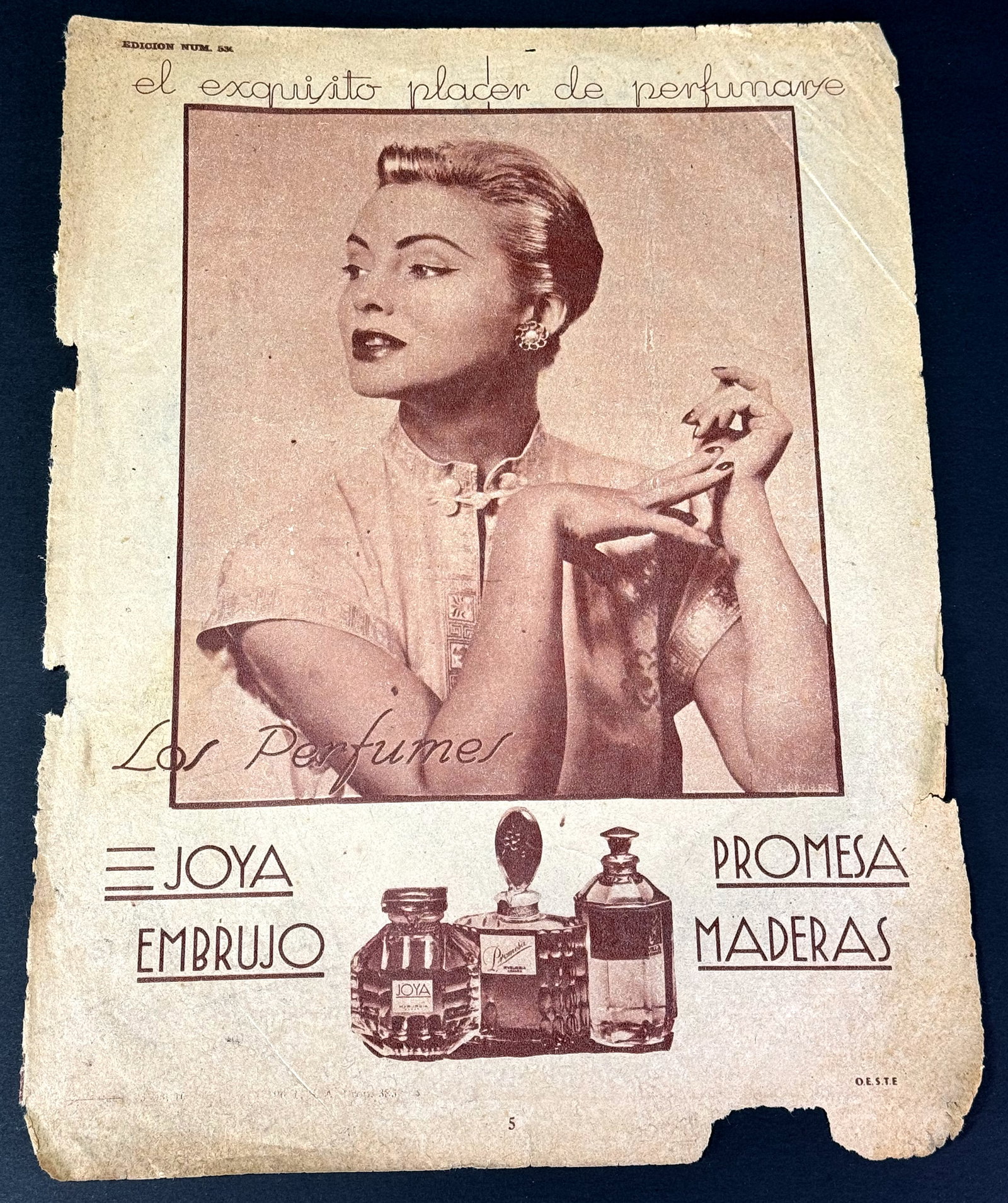 Vintage Joya Embrujo Promesas Maderas Myrurgia perfume original adv magazine page. (1 of 6)