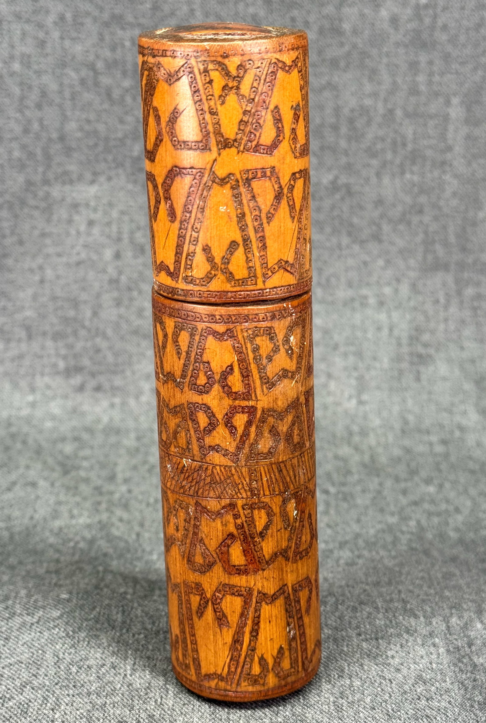 Timor Indonesia Lime Container. Decorated bamboo. *c (1 of 10)