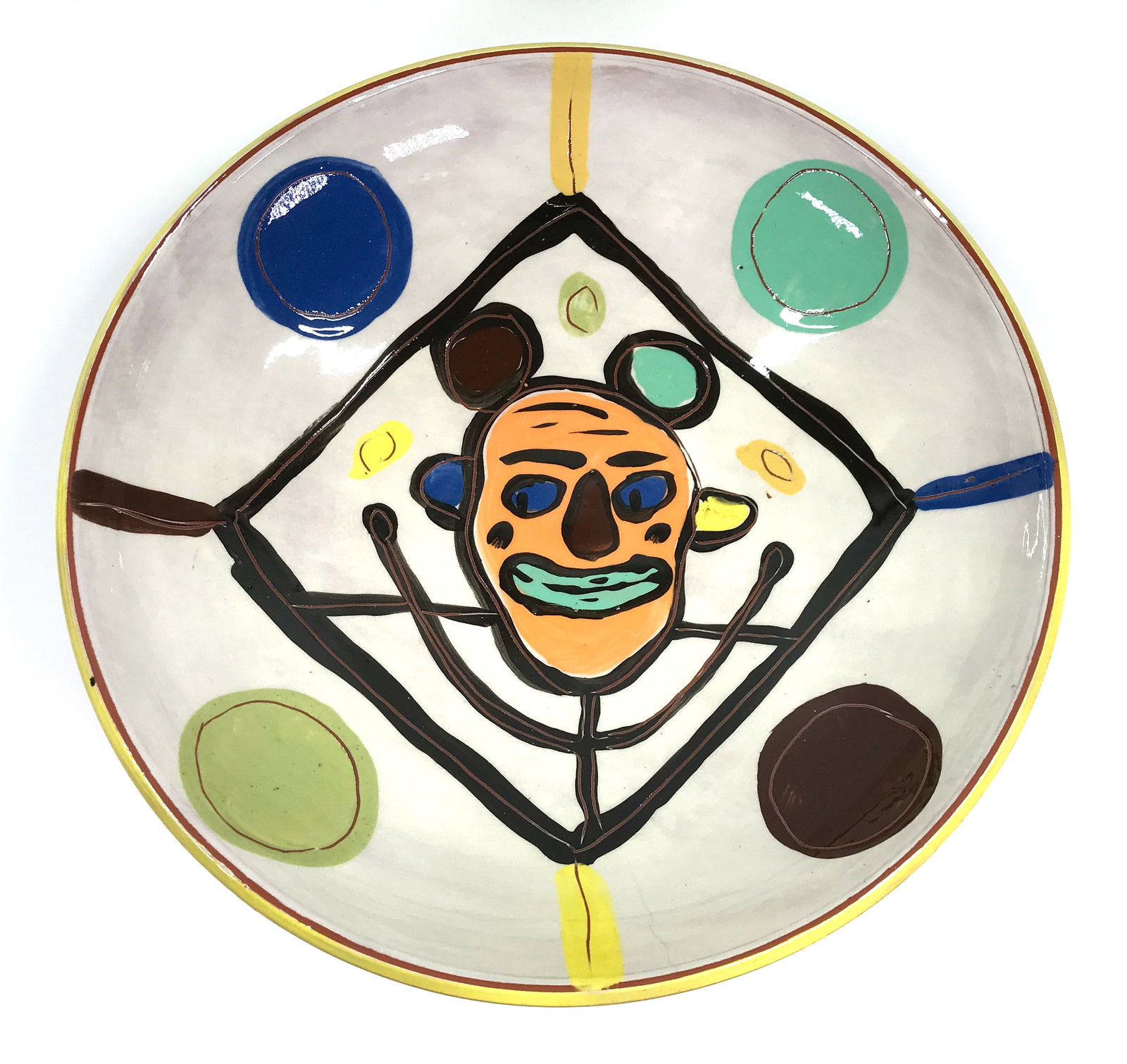 Vince Palacios Clown Pottery Plate 19 inches in diameter (1 of 8)