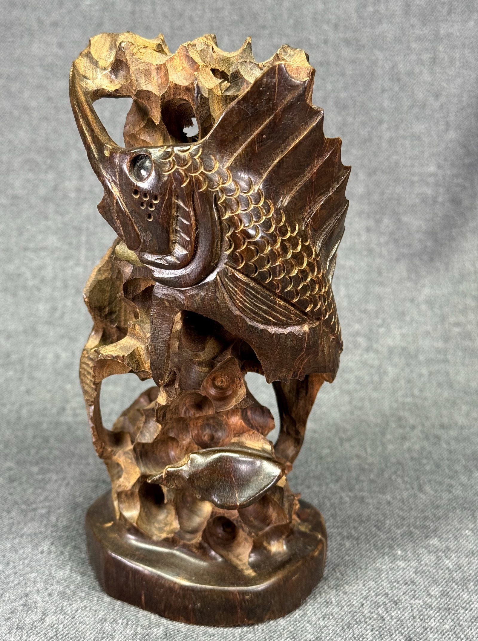 Vintage Guayacan Wood Carving of Two Fish (1 of 10)