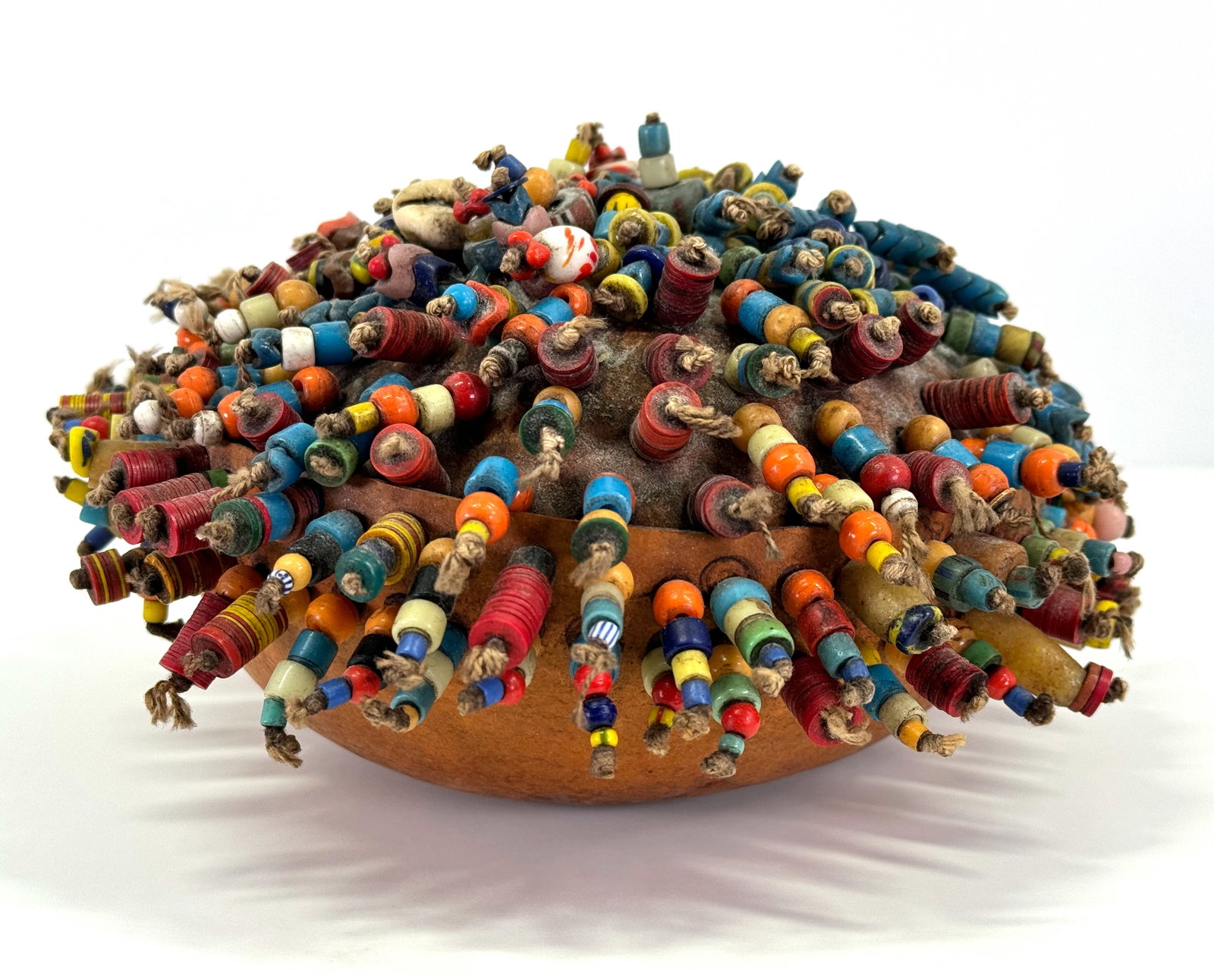 African Benin Vodum or Orisha Beaded Shrine Vessel. (1 of 10)
