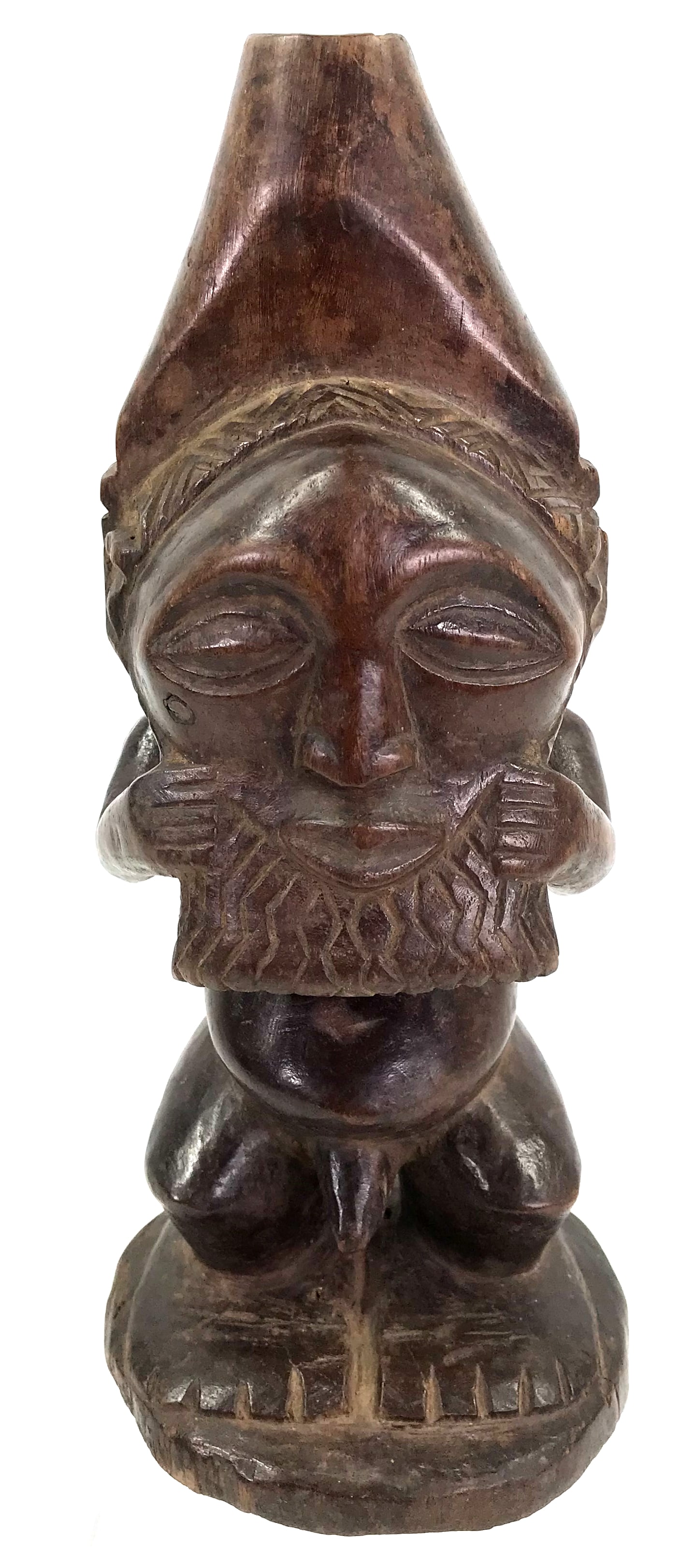 African Kusu, DRC, Male Figure. Carved wood.: IN HOUSE FLAT SHIPPING & HANDLING COST WITHIN ALL THE U.S. : 12 To bypass LiveShipping, and use our In-House shipping service for 12 or shipping combined for multiple lots, please select “Arrang
