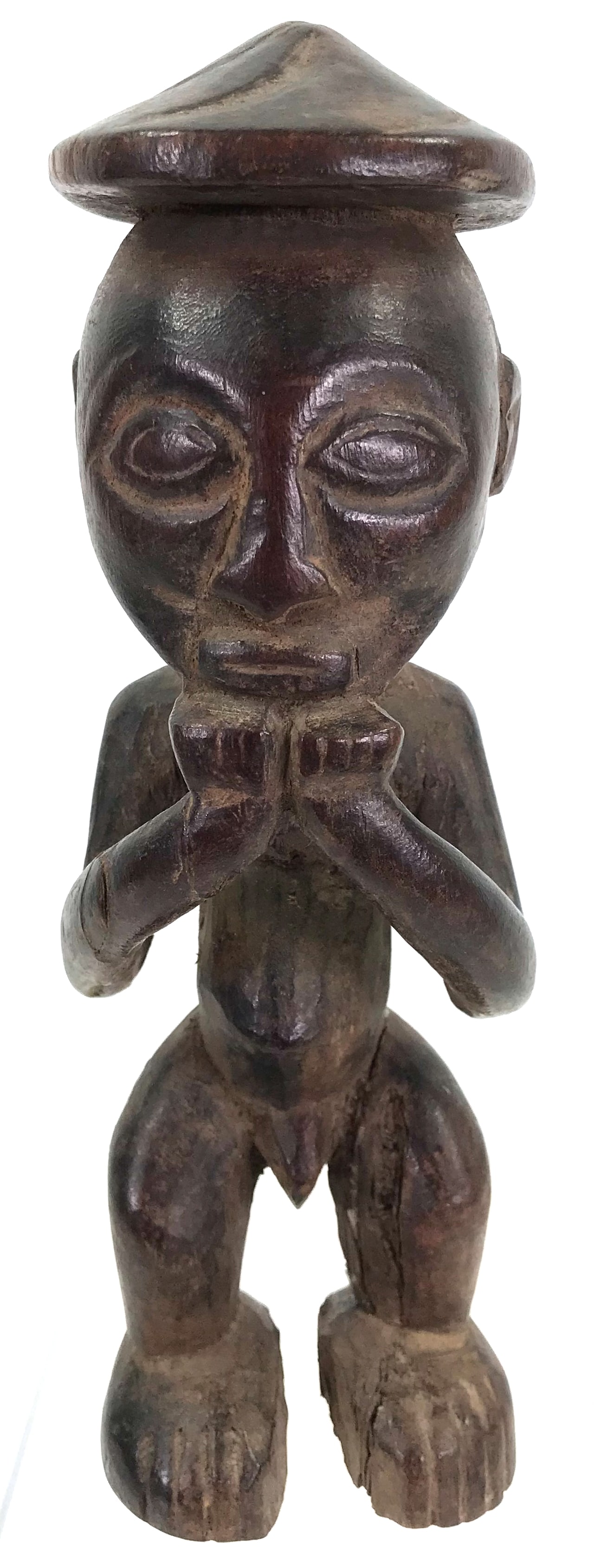 African Male Figure, Kusu, DRC. Carved Wood: IN HOUSE FLAT SHIPPING & HANDLING COST WITHIN ALL THE U.S. : 12 To bypass LiveShipping, and use our In-House shipping service for 12 or shipping combined for multiple lots, please select “Arrang