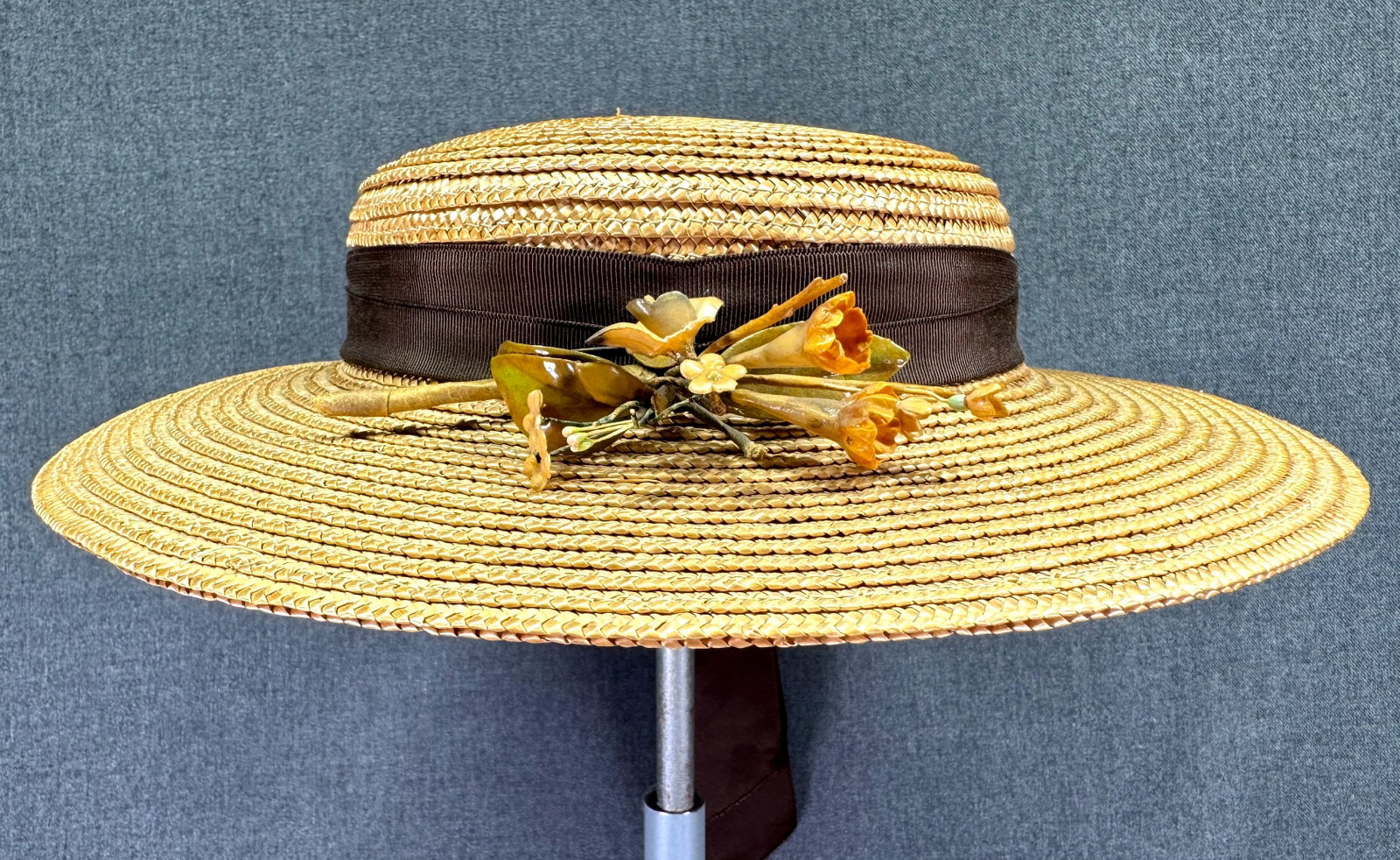 Vintage waxed flowers bouquet pin girl's straw hat: IN HOUSE FLAT SHIPPING & HANDLING COST WITHIN ALL THE U.S. : 10 To bypass LiveShipping, and use our In-House shipping service for 10 or shipping combined for multiple lots, please select “Arrang
