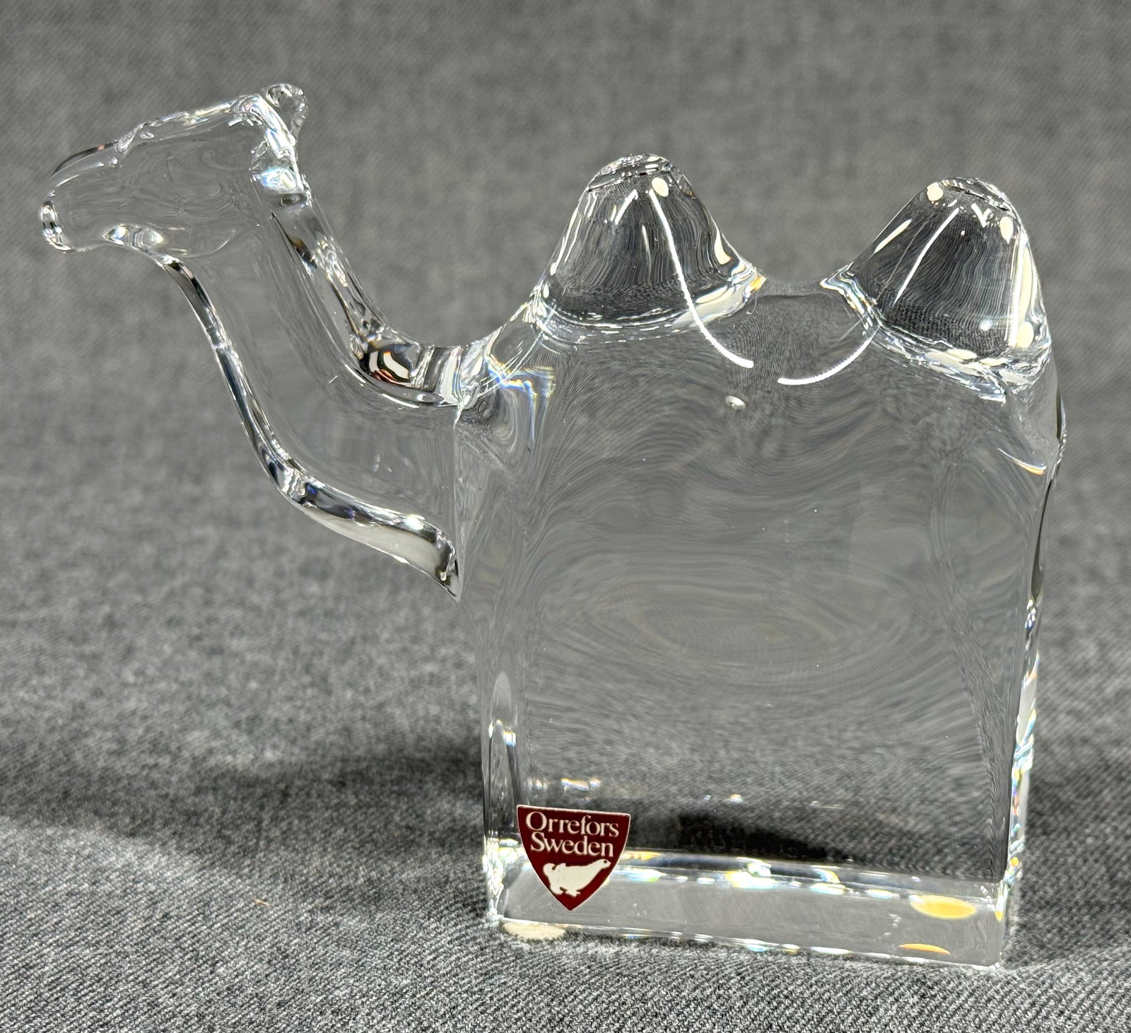 Vintage Orrefors Crystal Camel Figure: IN HOUSE FLAT SHIPPING & HANDLING COST WITHIN ALL THE U.S. : 11 To bypass LiveShipping, and use our In-House shipping service for 11 or shipping combined for multiple lots, please select “Arrang