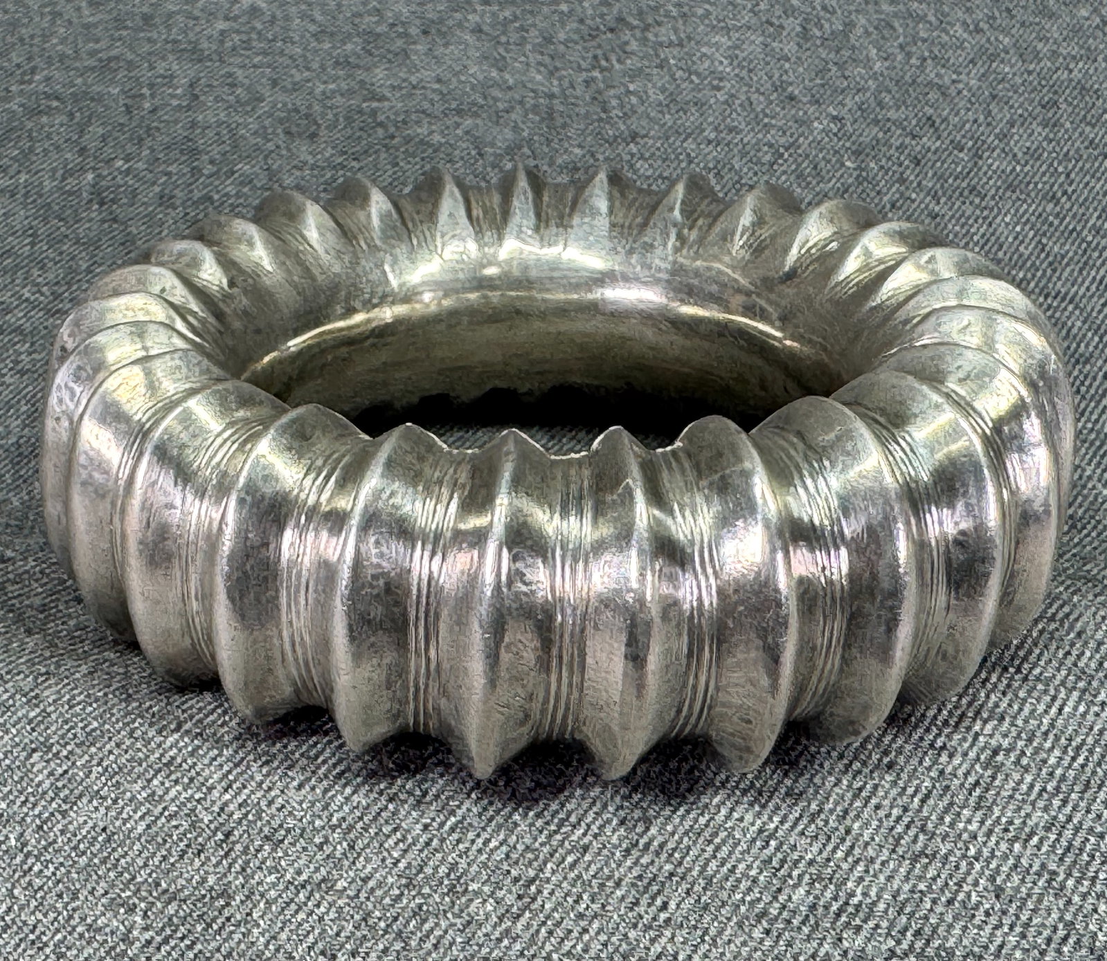 Vintage 1950s Vaghadia Rabari People, Gujarat, India Women’s Silver Bracelet. *L: Vintage 1950s Vaghadia Rabari People, Gujarat, India Women’s Silver Bracelet. Unmarked. .Reference: Anne van Cutsem, A., A World of Bracelets: Africa, Asia, Oceania, America, Skira, 2002. page 346. 