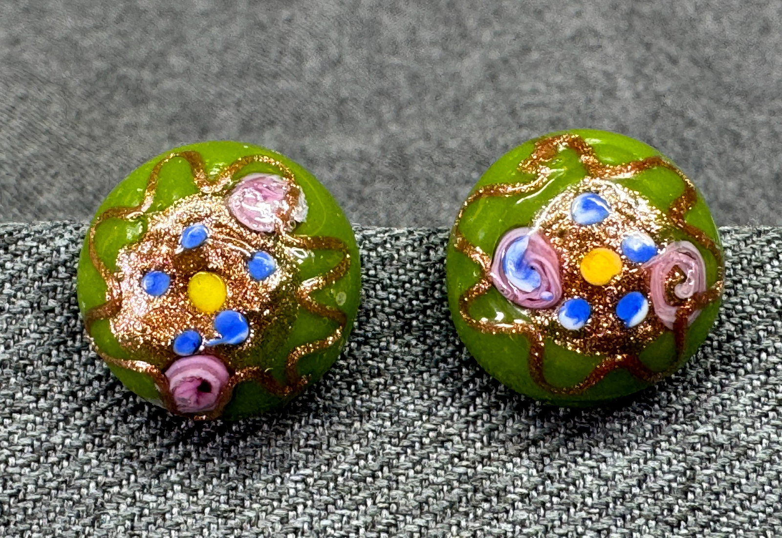 Vintage Murano Wedding Cake Fiorato Earrings. Ugo Maresca Italy Jewel Box.*i (1 of 6)