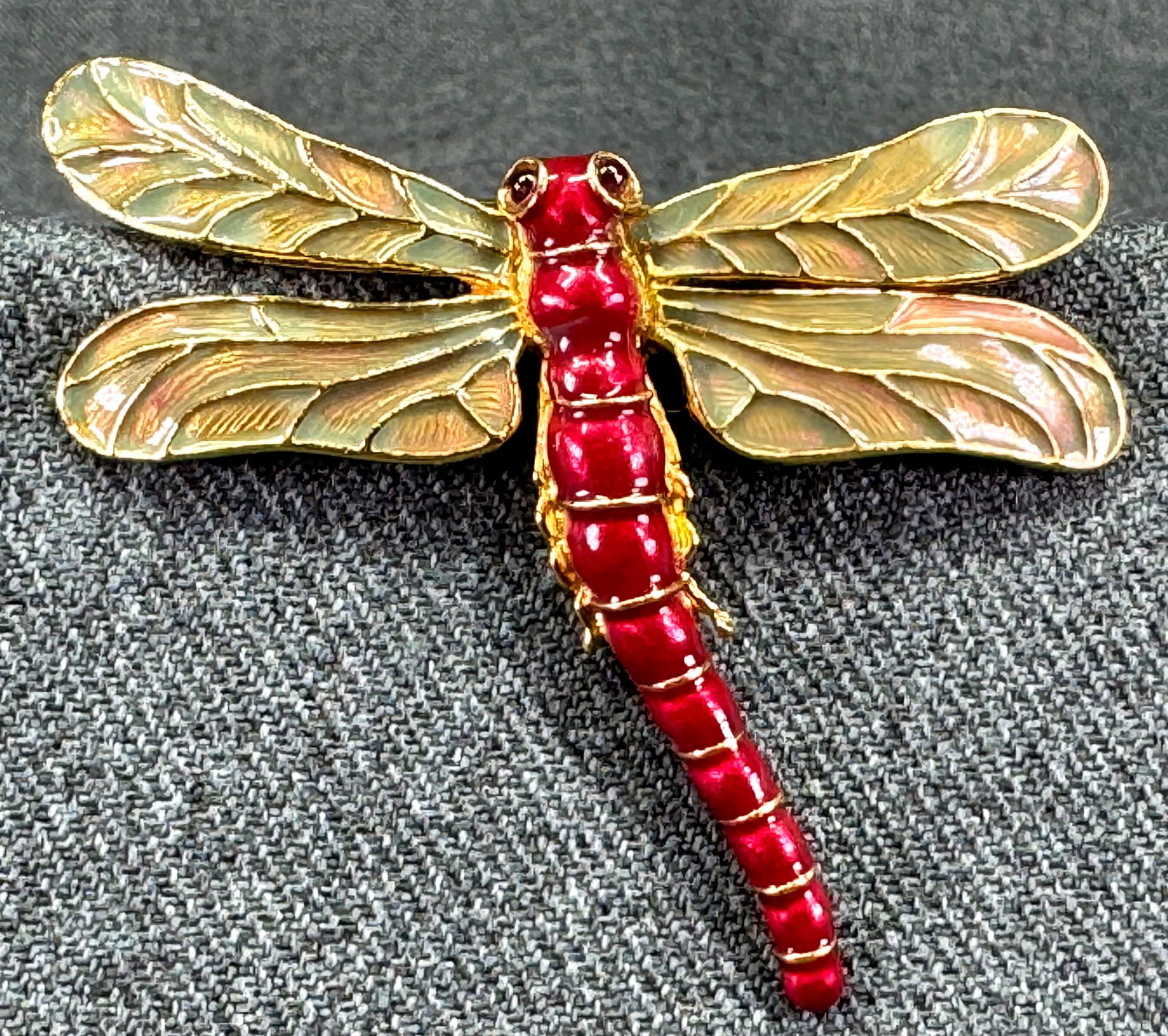 Vintage Heritage Museum Replicas dragonfly brooch pin. Enamel gold-toned. HMR *e (1 of 5)
