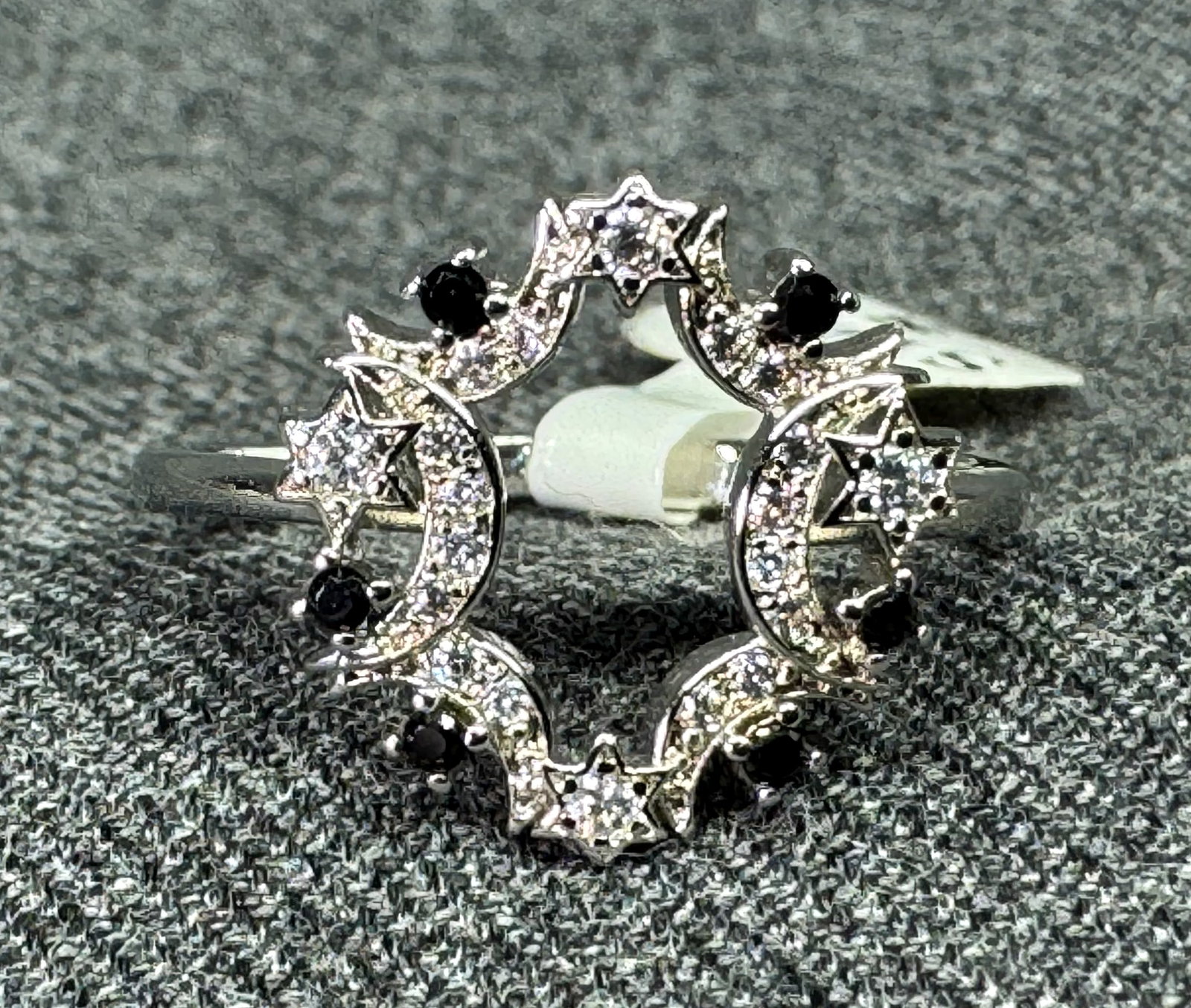 Marked FJ Pick Your Poison Ring. Crystals, silver-tone. *g