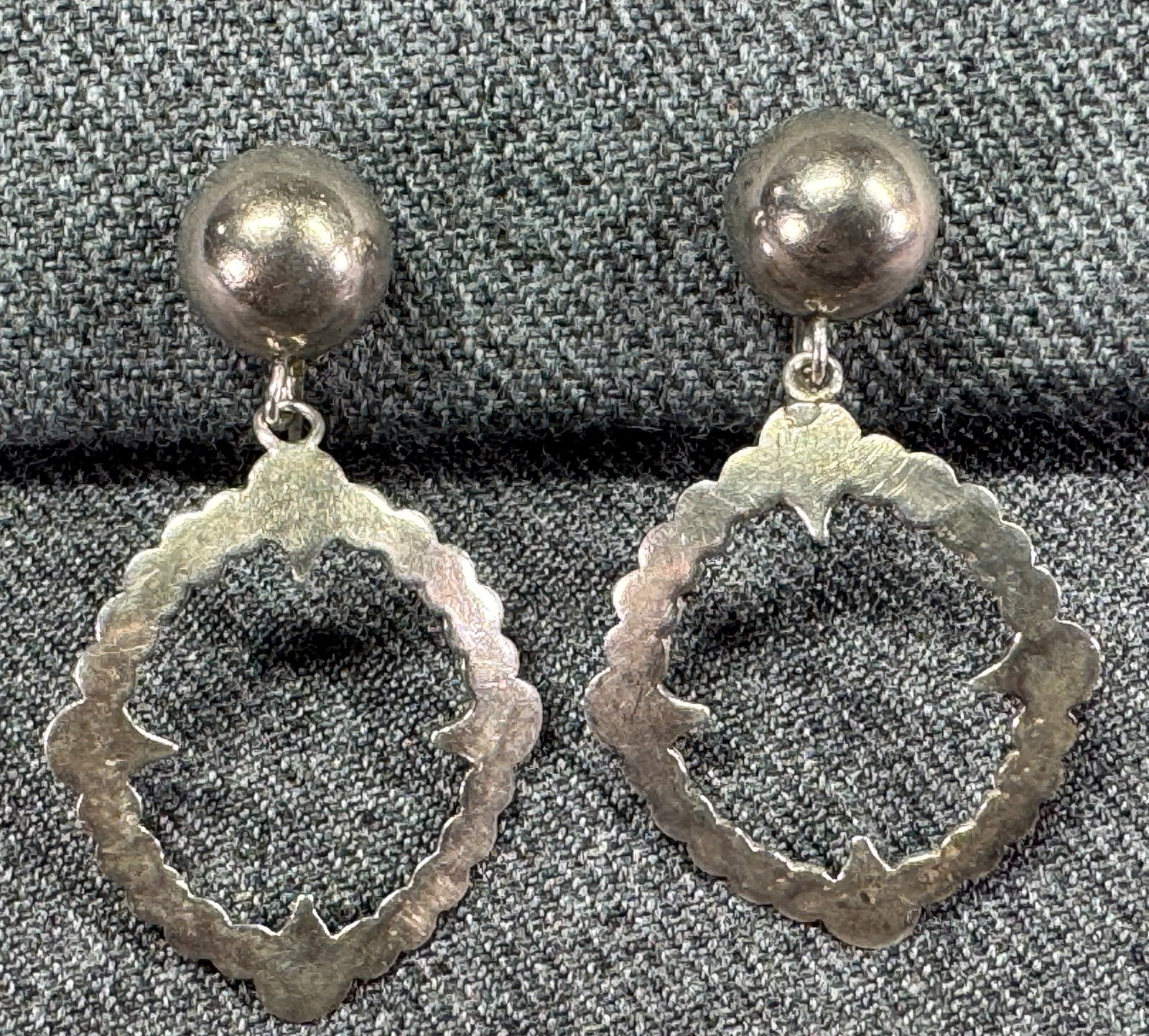 Vintage Native American Navajo sterling silver screw back earrings