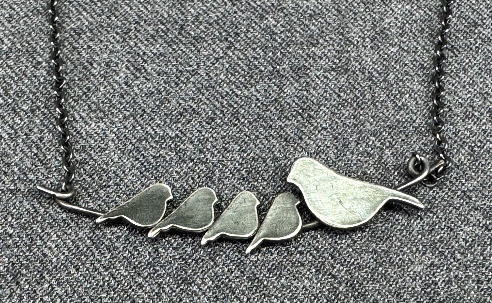 Vintage Artisan Sterling Silver Bird on a Branch Mother's Necklace. *i