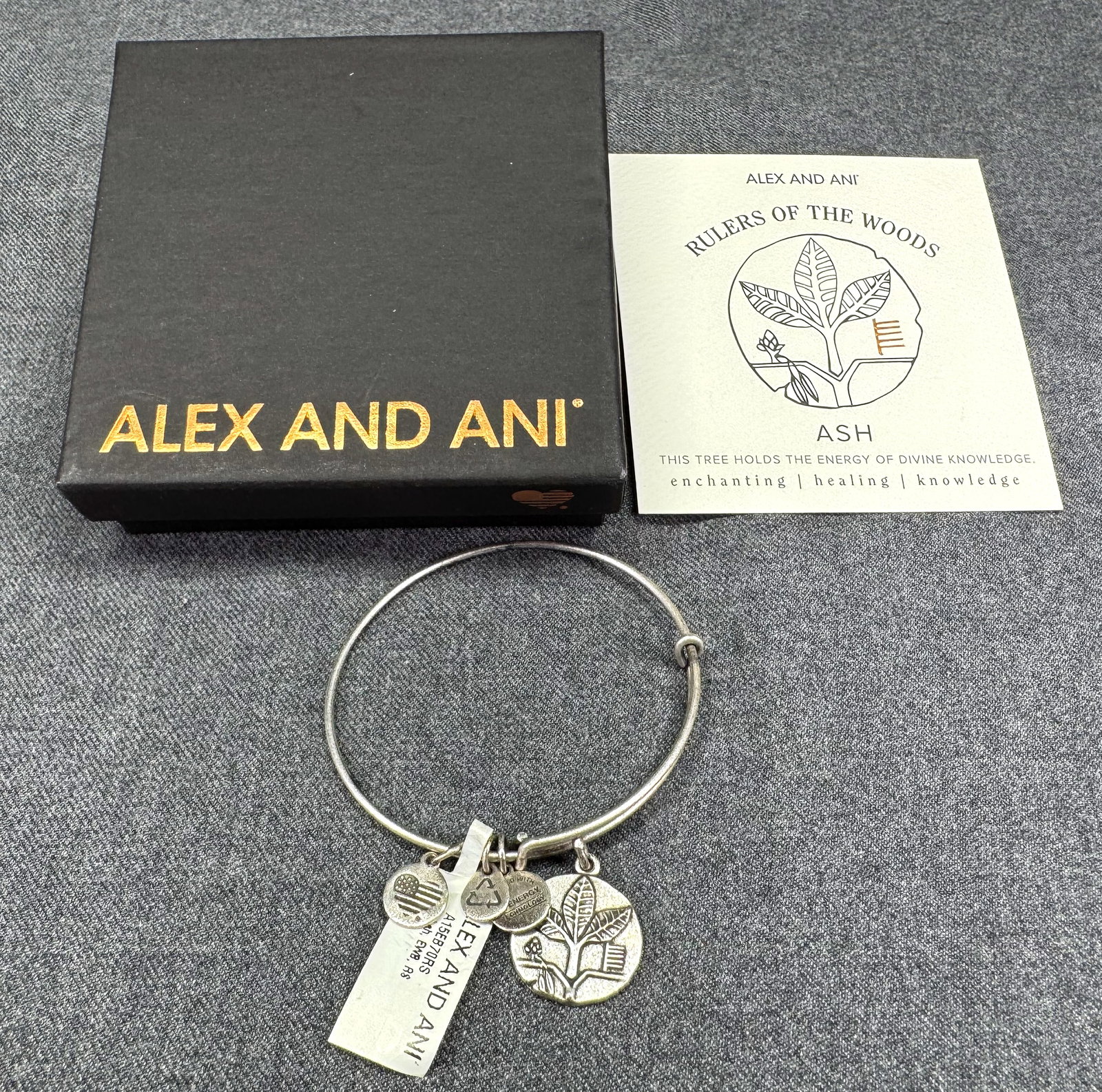 Alex and Ani ASH Tree Charm Bangle Bracelet. NWT Retired . *e