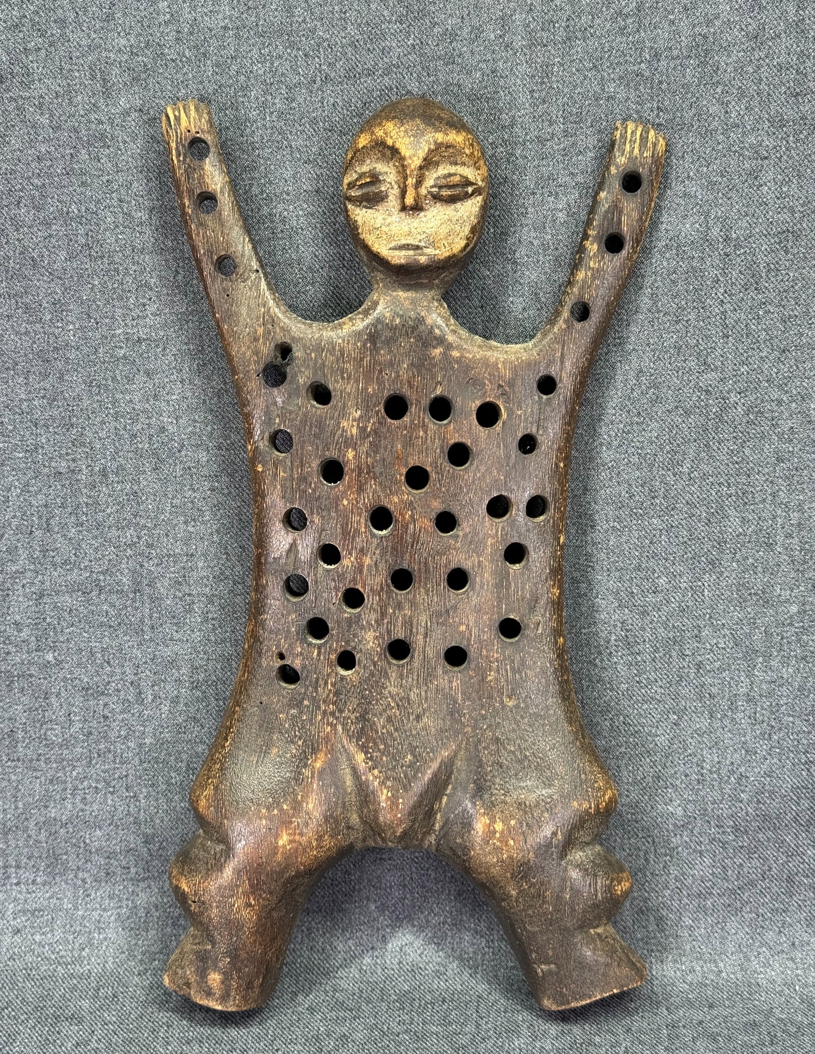 African Lega DRC Kasangala / Katanda Figure. Carved wood, pigment. (1 of 10)
