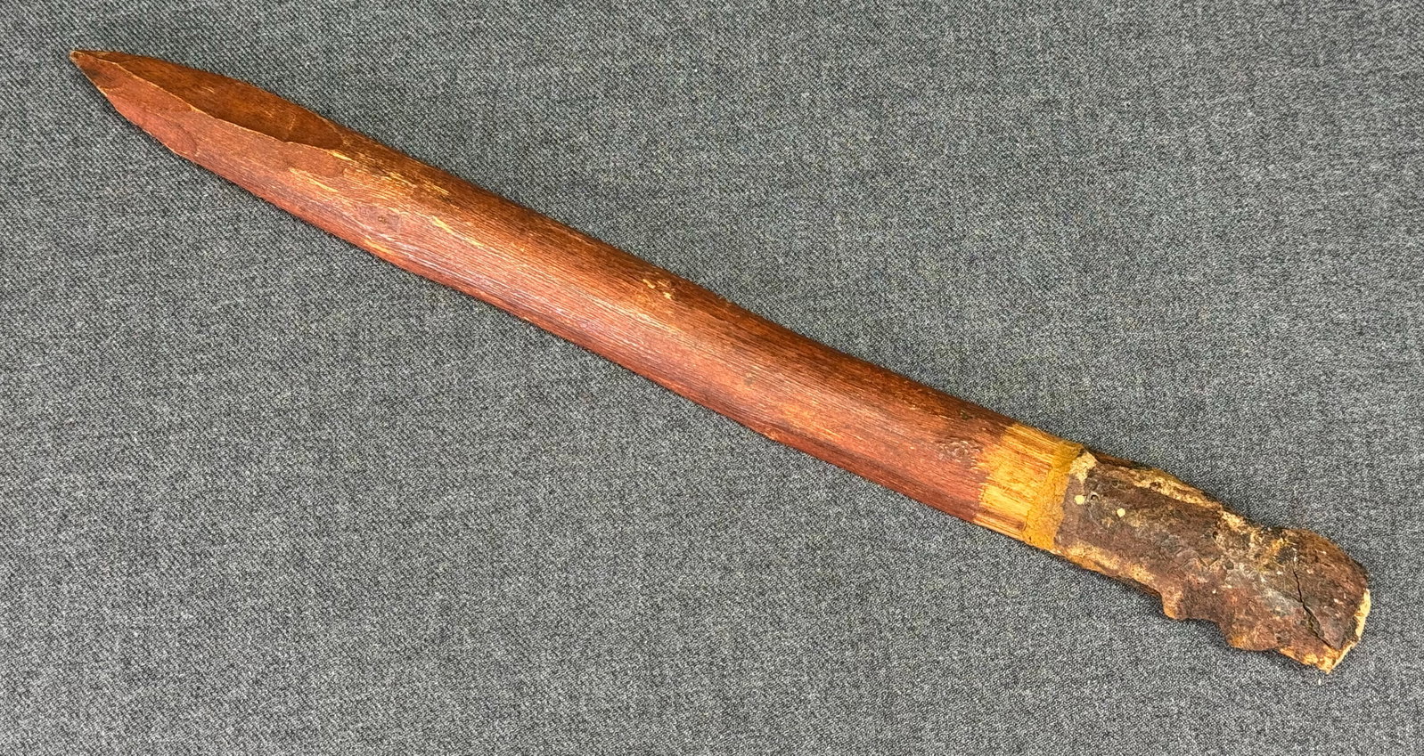 Aboriginal Australia Spearhead. Carved wood, rests of spinifex resin (1 of 11)