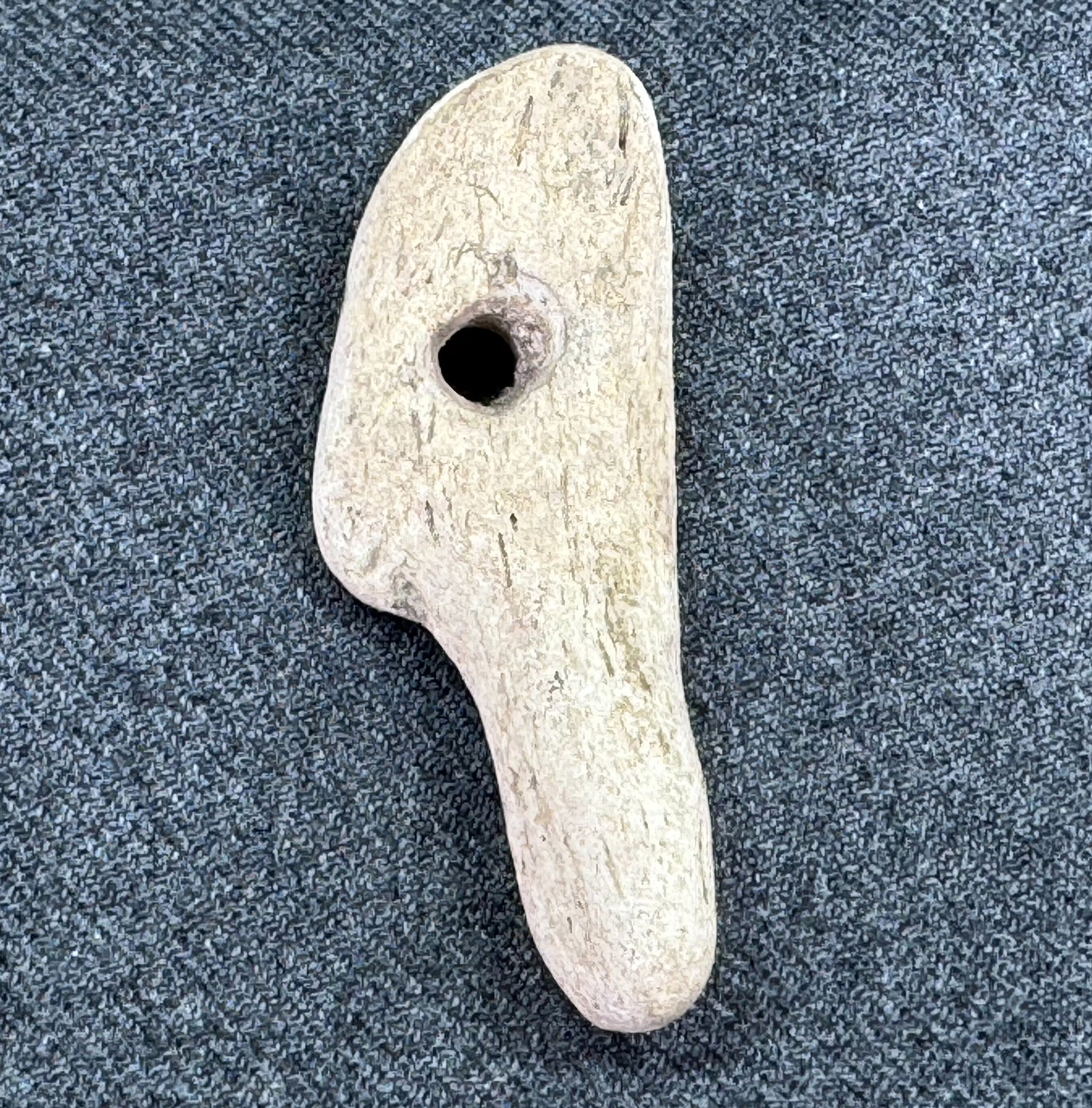 Patagonia Argentina Neolithic Bone Pendant. Old paper label from collection.: IN HOUSE FLAT SHIPPING & HANDLING COST WITHIN ALL THE U.S. : $7 To bypass LiveShipping, and use our In-House shipping service for $7 or shipping combined for multiple lots, please select “Arrang