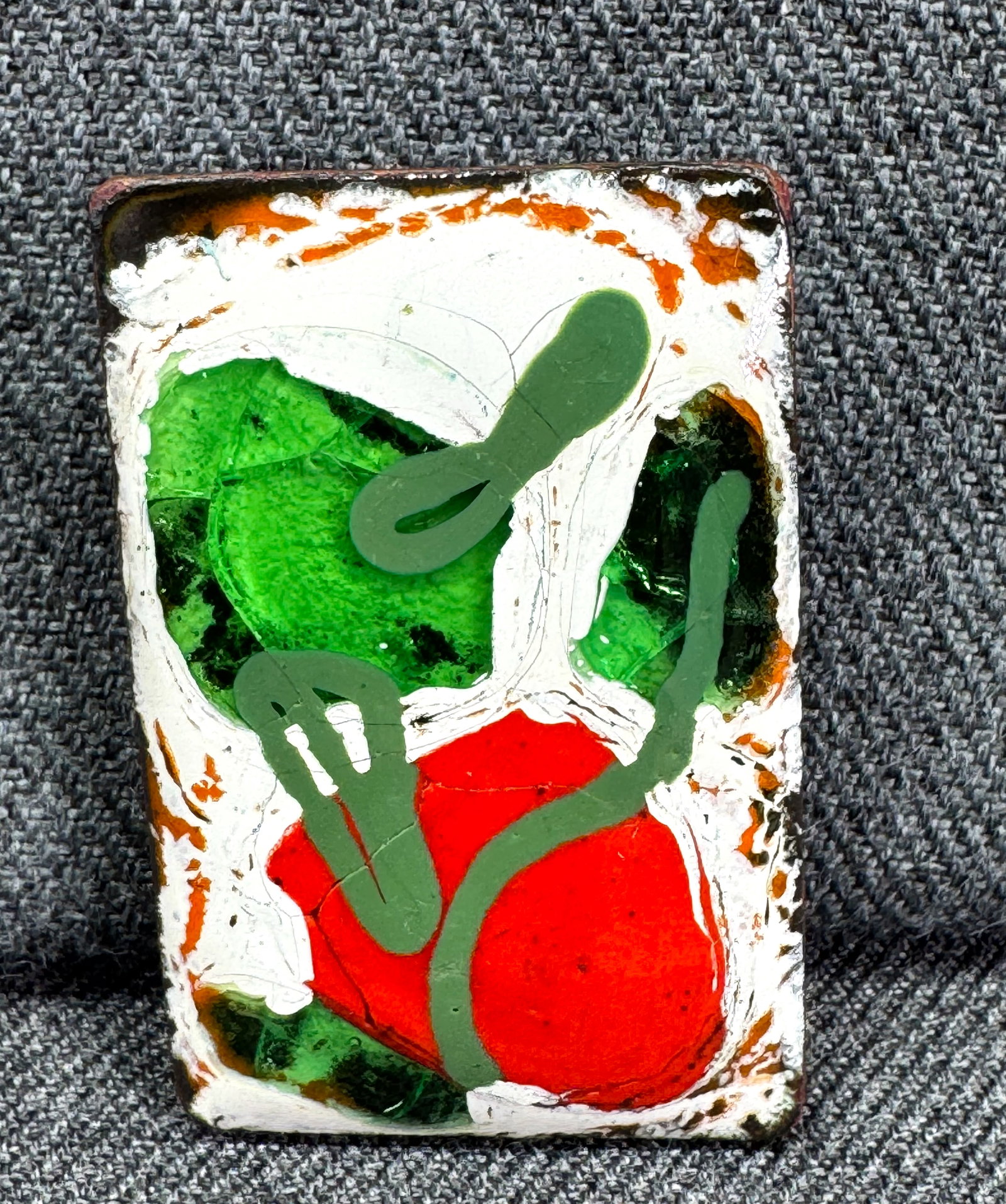 Vintage MCM L. Tarachas enamel on copper Christmas duckling brooch pin: IN HOUSE FLAT SHIPPING & HANDLING COST WITHIN ALL THE U.S. : $7 To bypass LiveShipping, and use our In-House shipping service for $7 or shipping combined for multiple lots, please select “Arrang