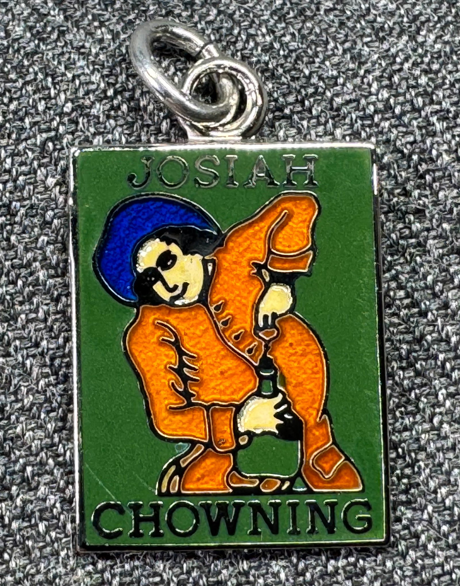 Josiah Chowning Williamsburg VA Sterling Silver Enamel Charm Pendant *a