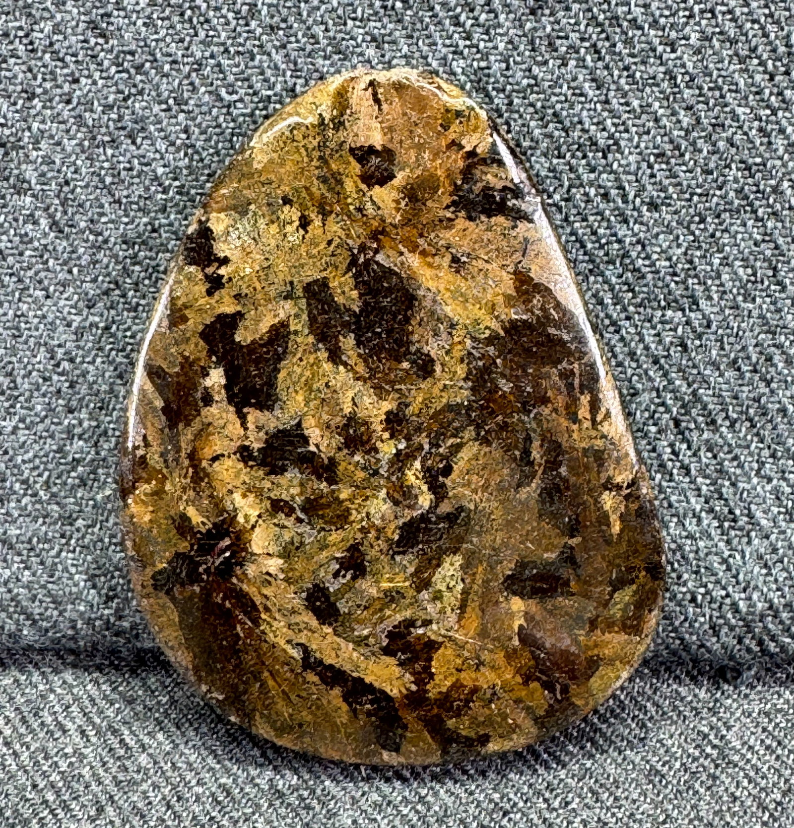 Polished Bronzite Cabochon Stone Bead. Unused (1 of 5)