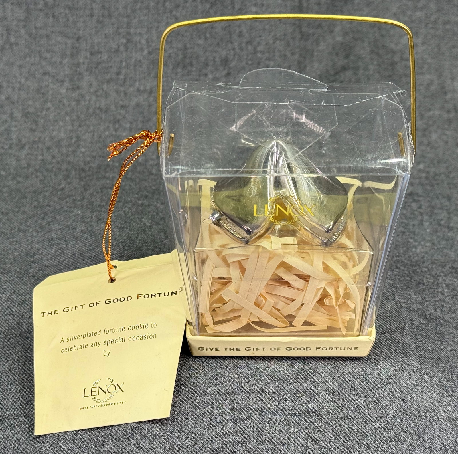 Lenox Silver Plated Fortune Cookie Trinket Box with Gift Box & Tag (1 of 9)