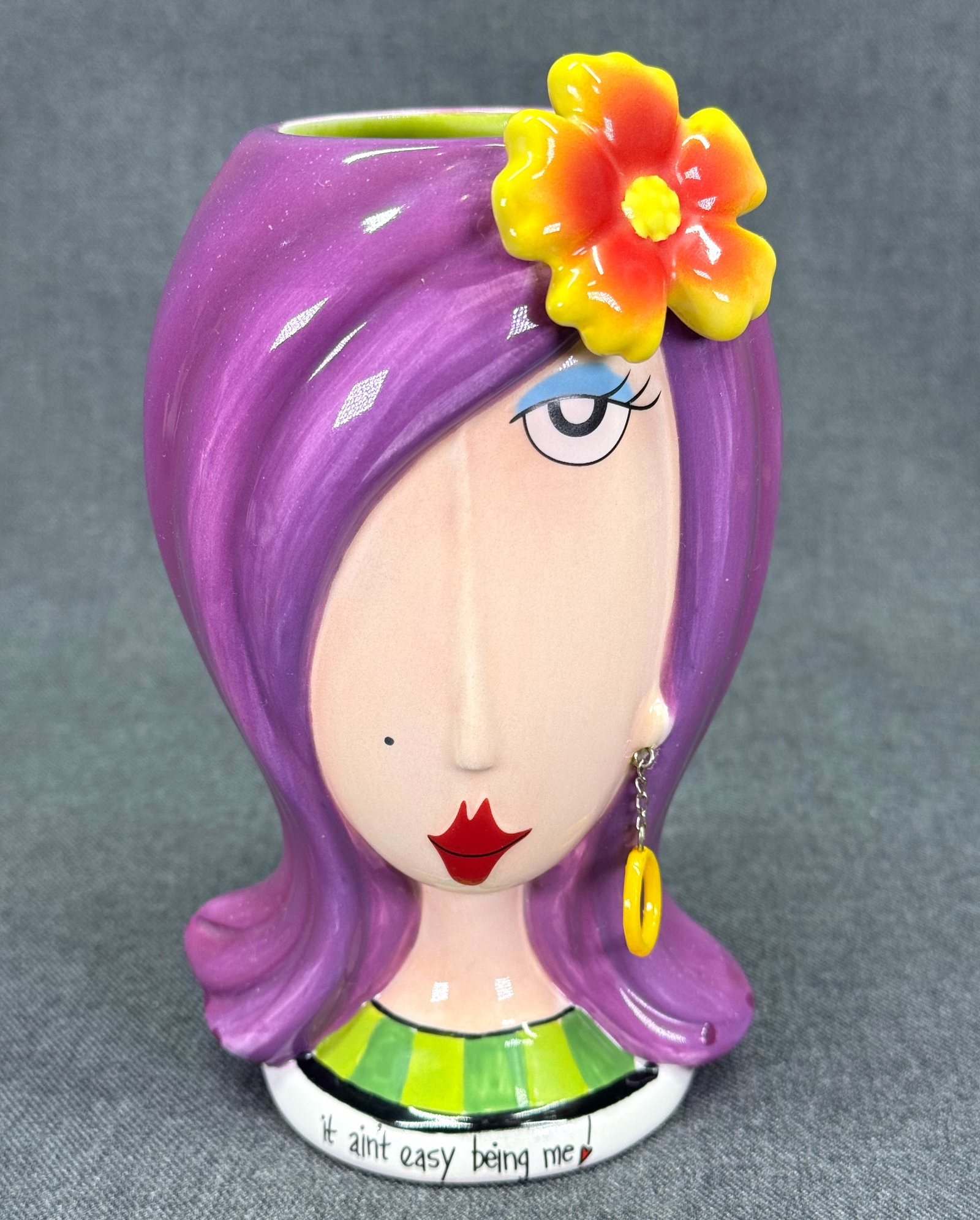 Dolly Mama's by Joey LLC Head Vase "It Ain't Easy Being Me" Holder Vase. *K
