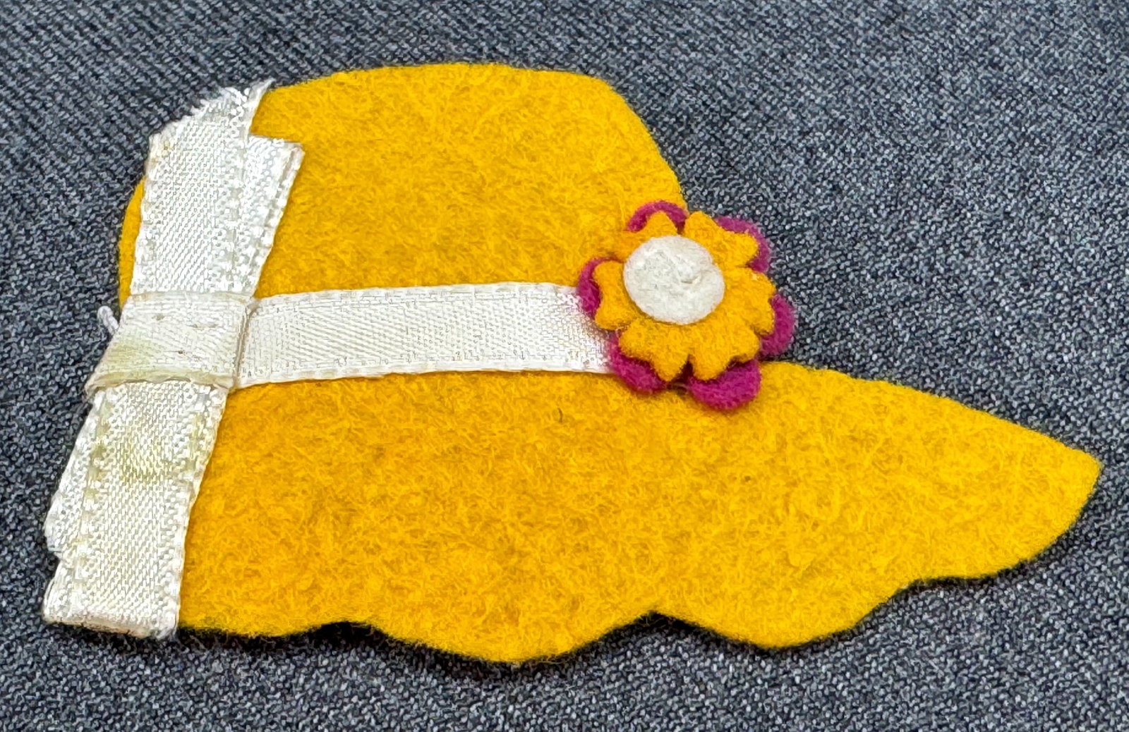 Vintage hand crafted felt hat pin . #a