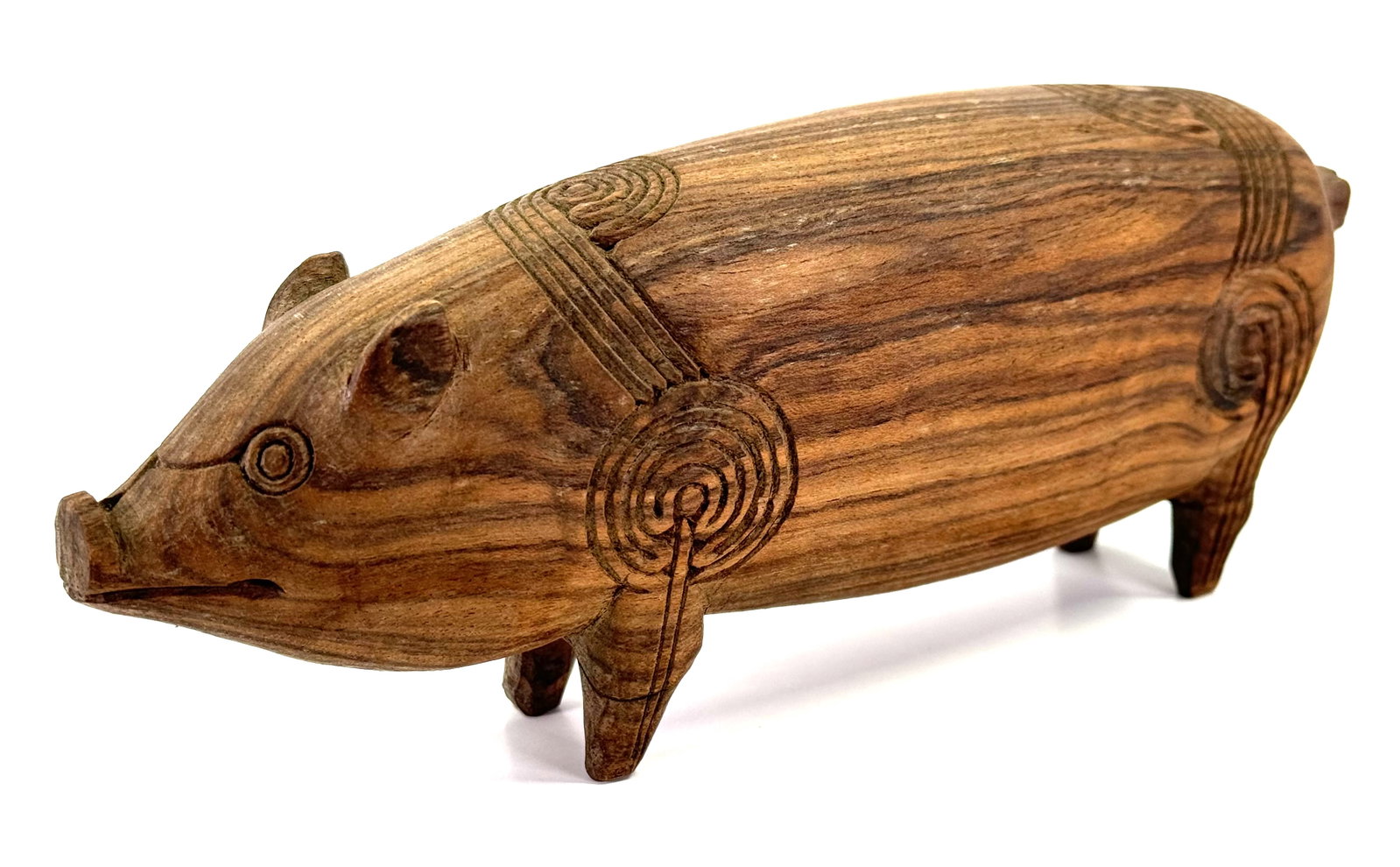 Trobriand Islands Massim Pig Figure. Carved and decorated wood. (1 of 8)