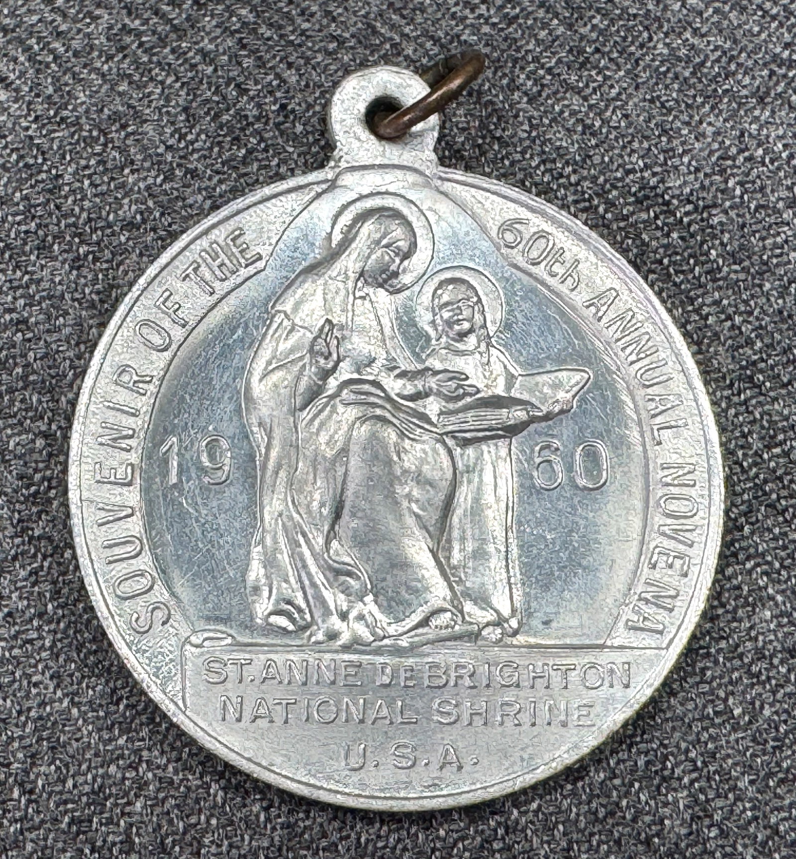 Vintage 1960 St Joseph & St Anne Chicago Chruch Souvenir aluminum medal (1 of 3)