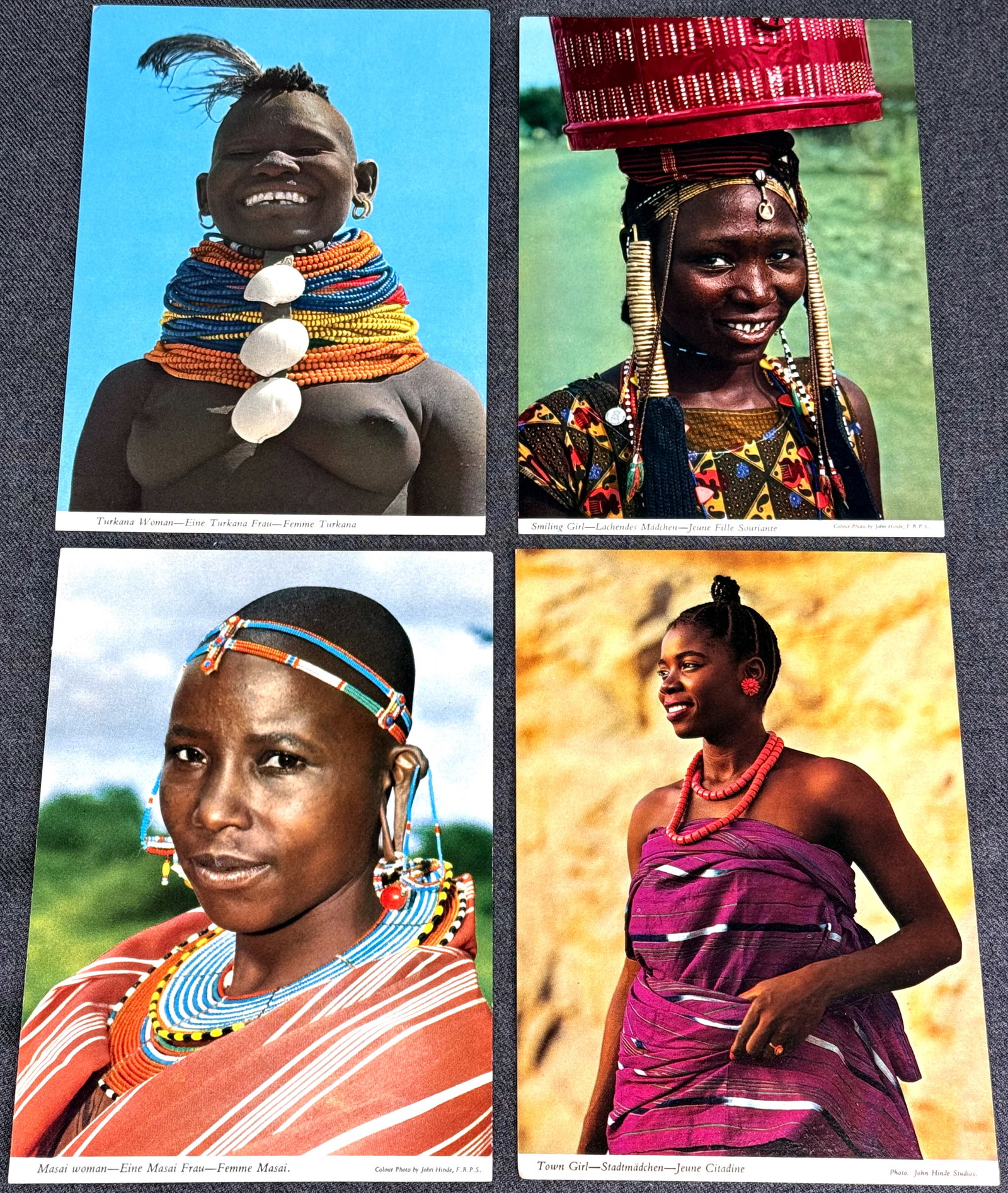 Vintage 70s African Postcards. African Women by John Hinde . Lot of 4 .