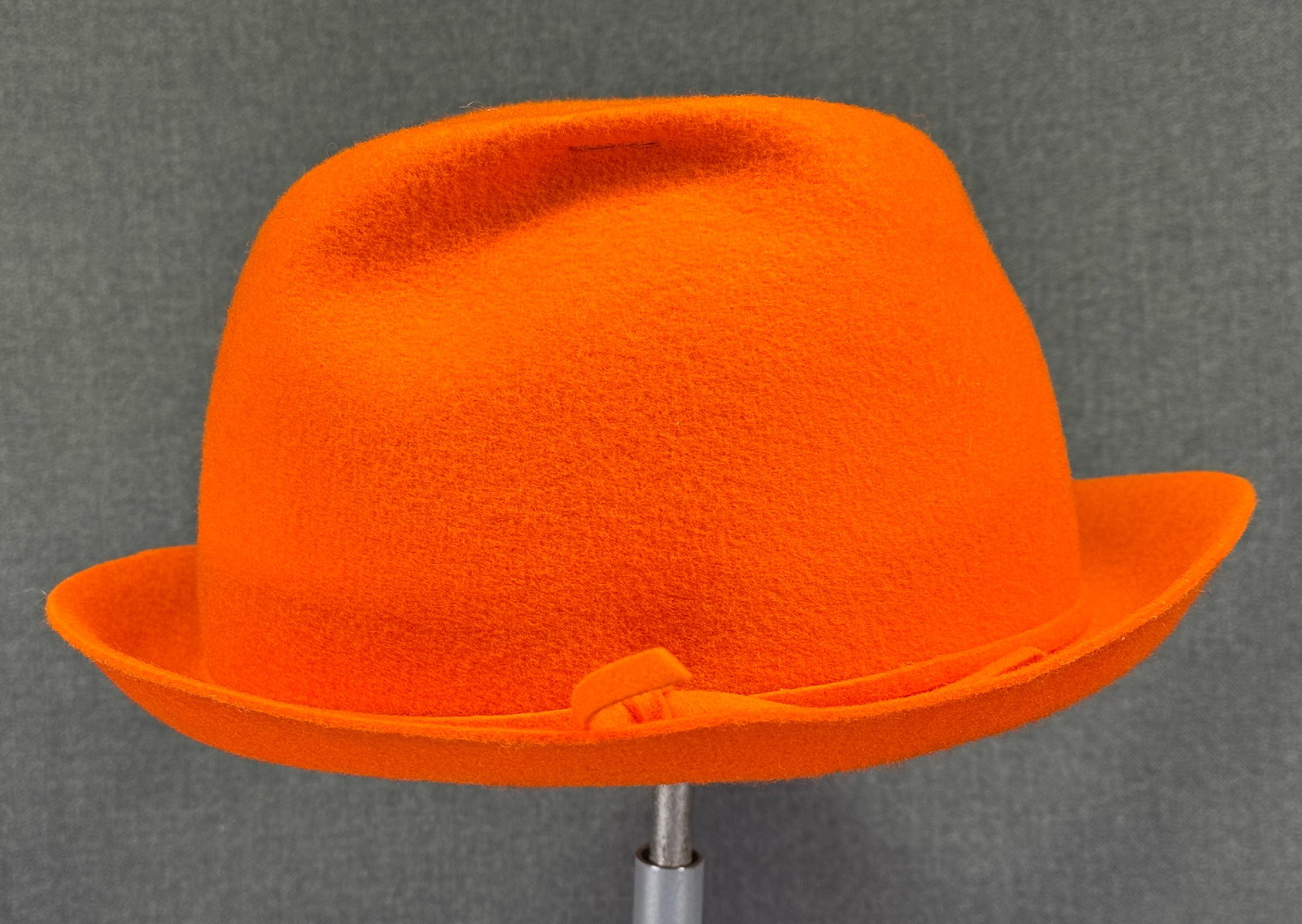 Vintage 1960s Orange Wool Felt Crusher Hat. Union Made Label. *M (1 of 10)